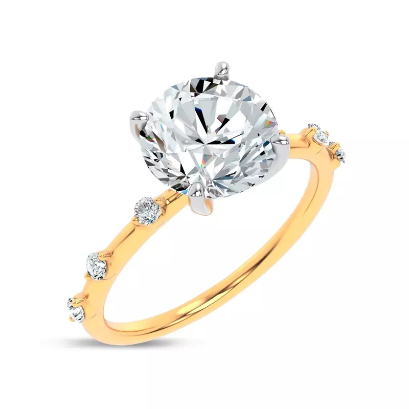 Starlight Spaced Diamond Engagement Round Ring