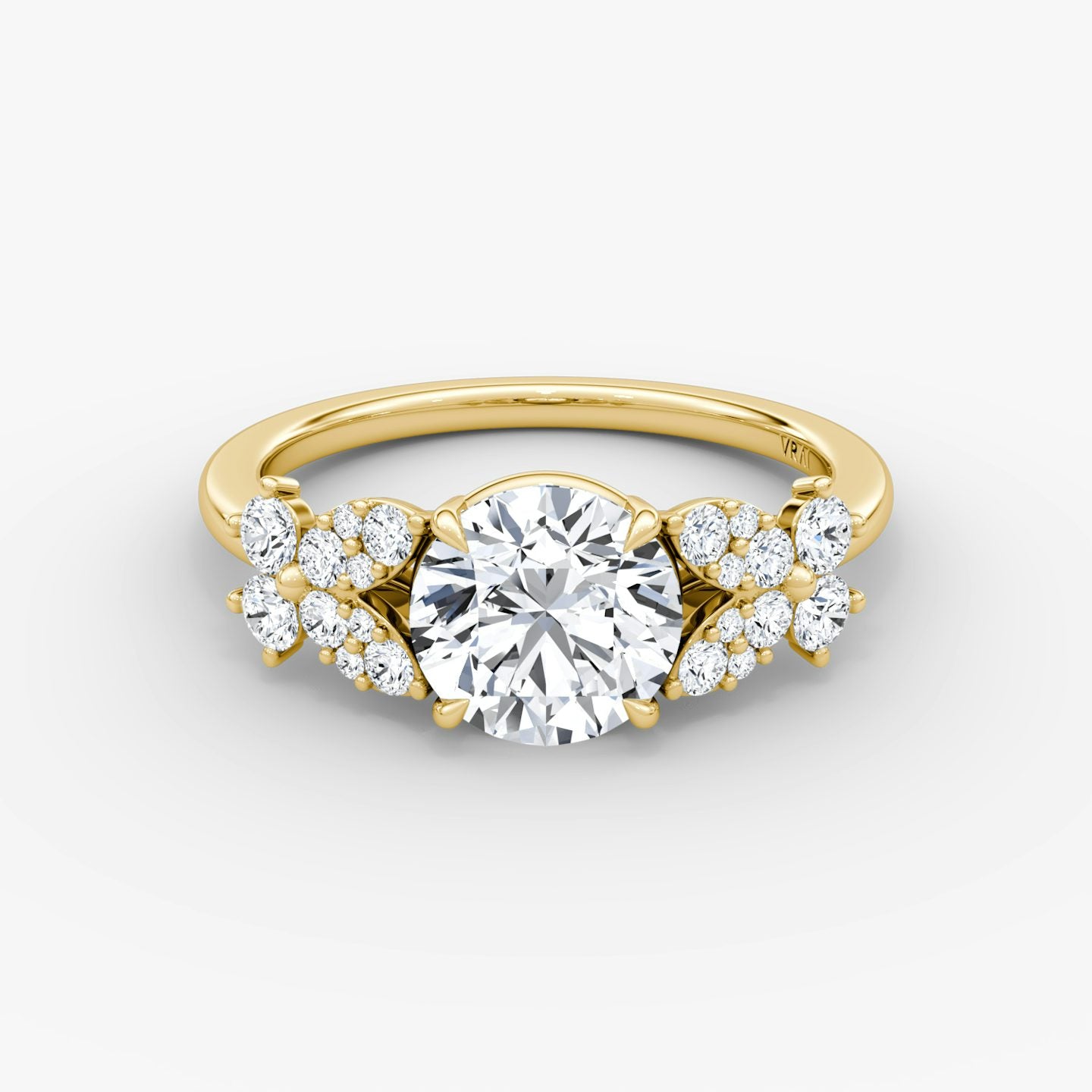 The Signature Floral Round Gold Engagement Ring