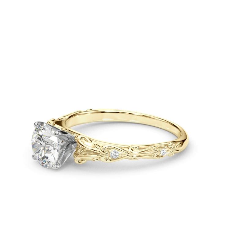 Vintage Inspired Round Engagement Ring