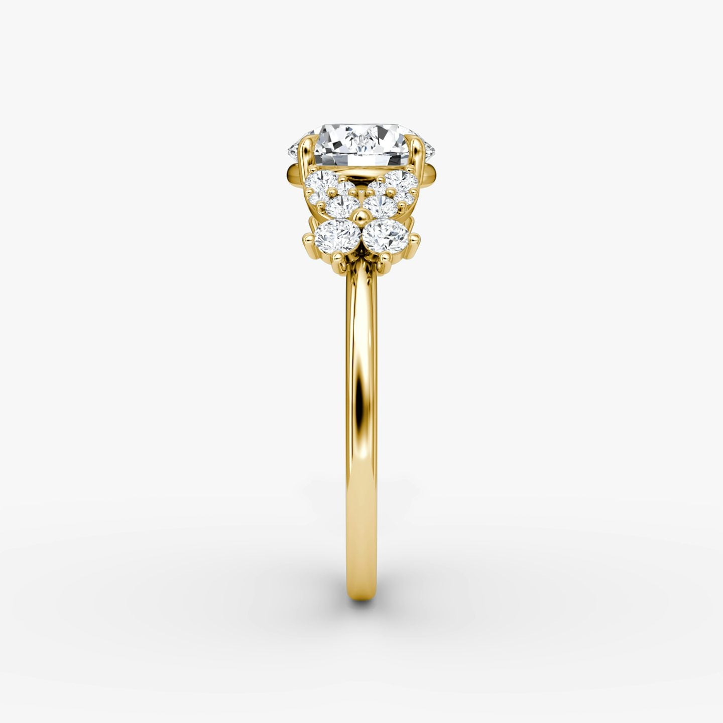 The Signature Floral Round Gold Engagement Ring