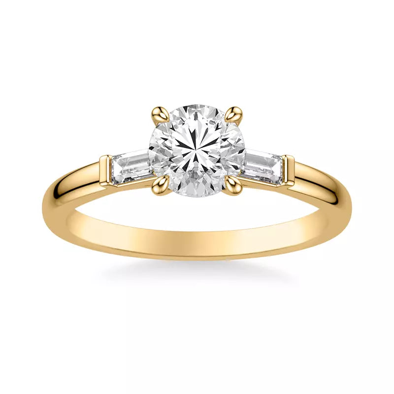 Classic 3-Stone Engagement Round Ring