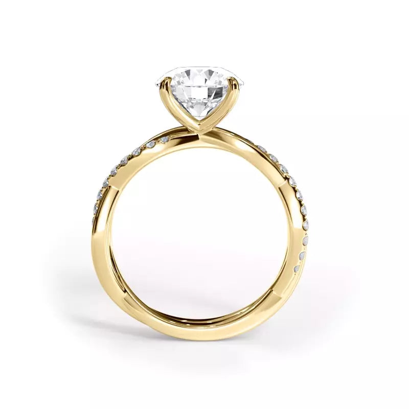Pavé Twist Round Engagement Ring
