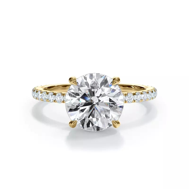 Pavé Hidden Halo Round Engagement Ring