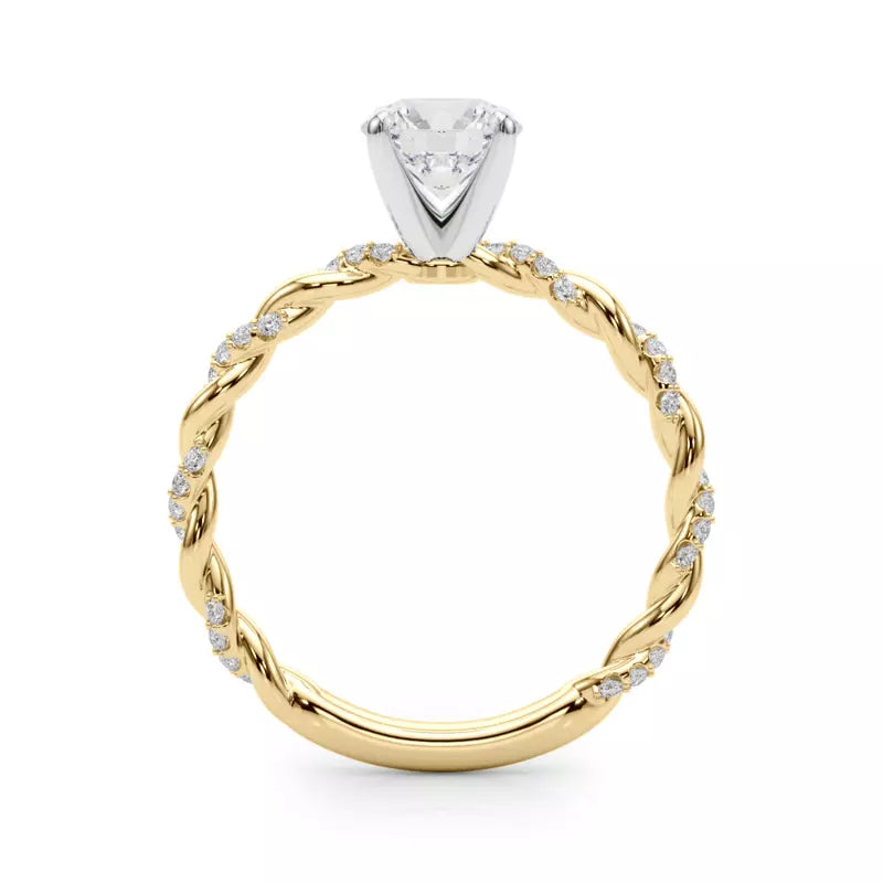 lab Diamond Round Twist Engagement Ring