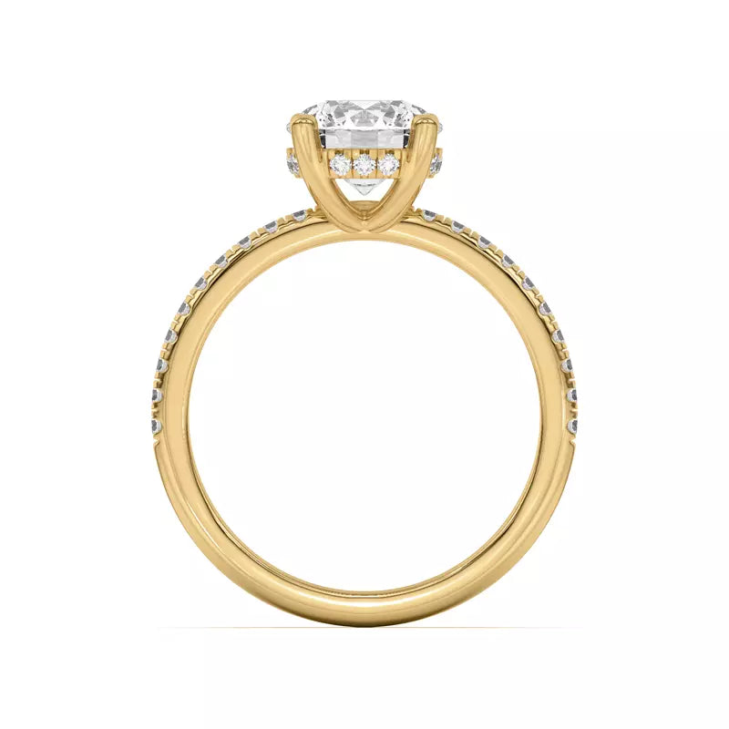 Classic Hidden Halo Pavé Round Engagement Ring