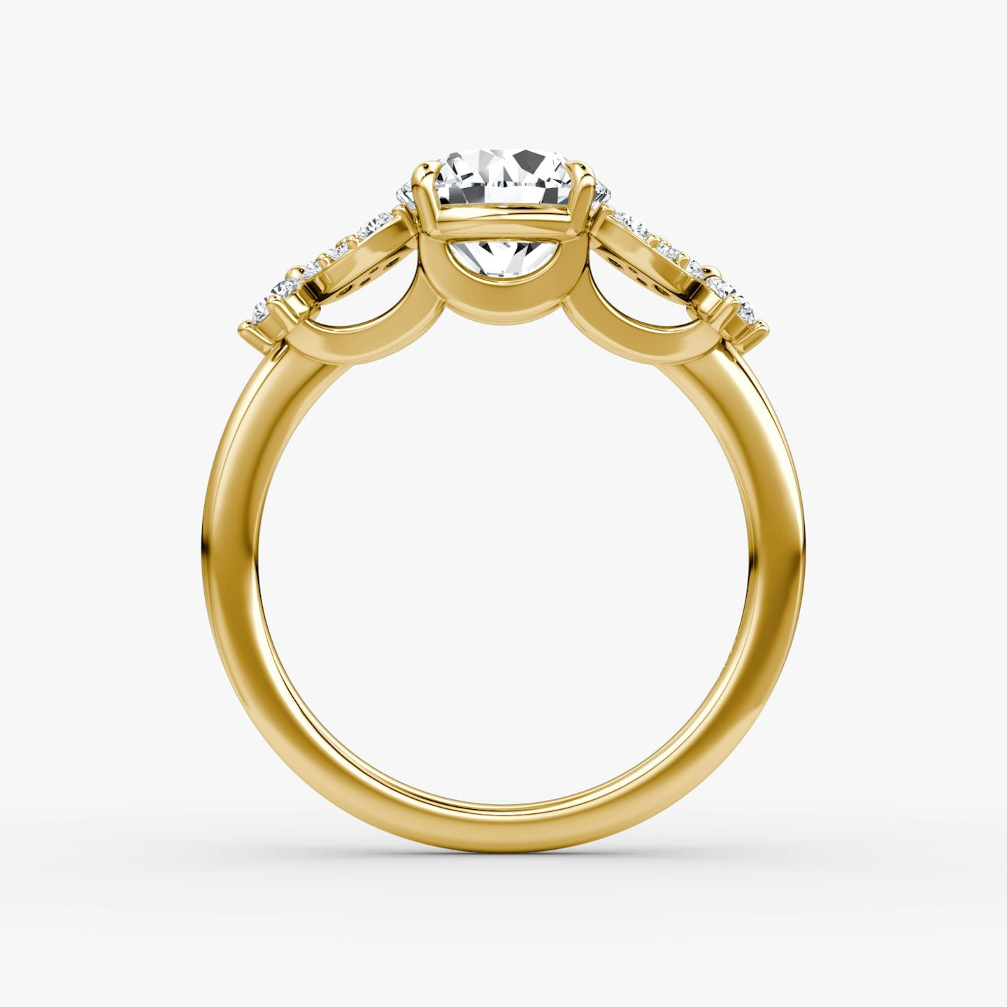 The Signature Floral Round Gold Engagement Ring