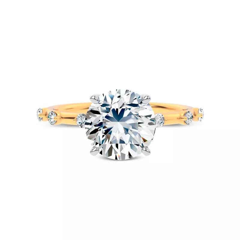 Starlight Spaced Diamond Engagement Round Ring