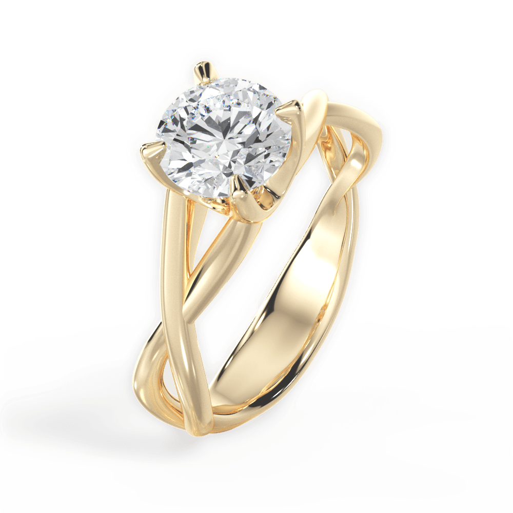 Round Cut Open-Twist Solitaire Engagement Ring