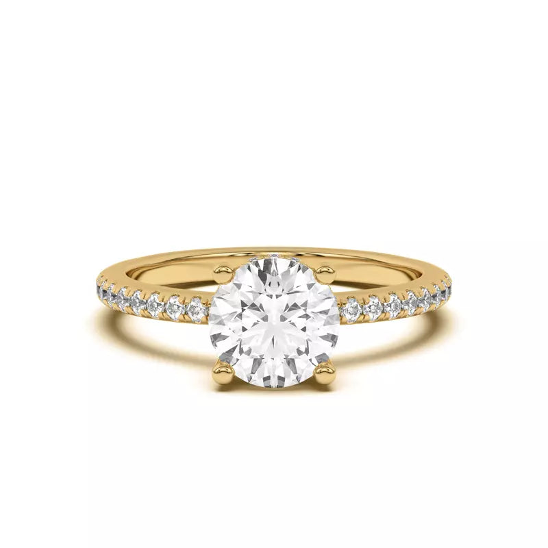 Classic Hidden Halo Pavé Round Engagement Ring