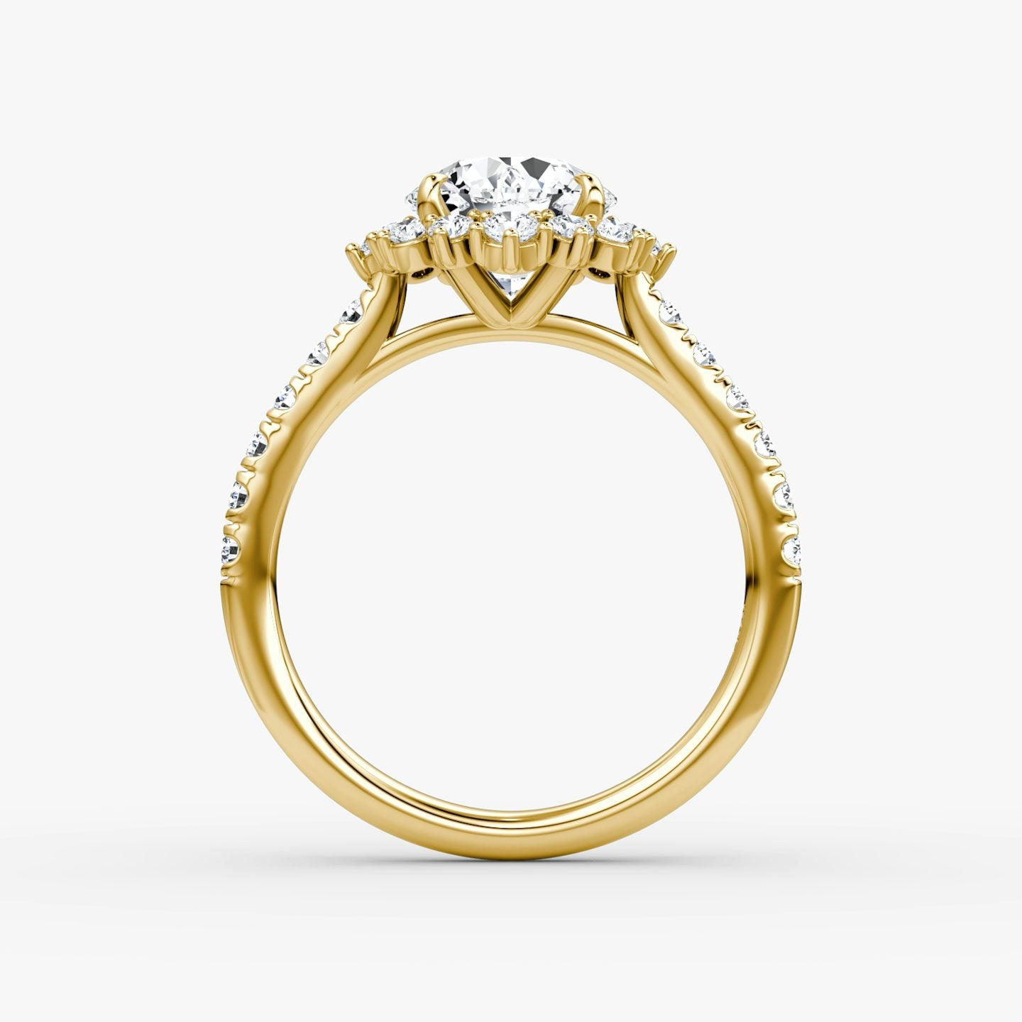 The Aurora Halo Round Brilliant Engagement Ring