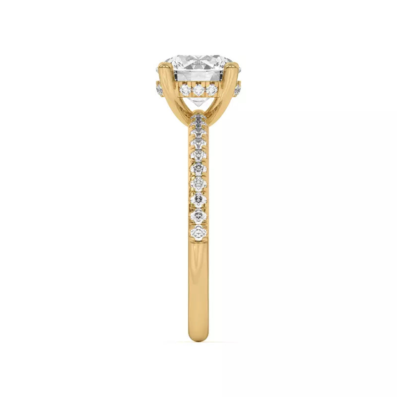 Classic Hidden Halo Pavé Round Engagement Ring