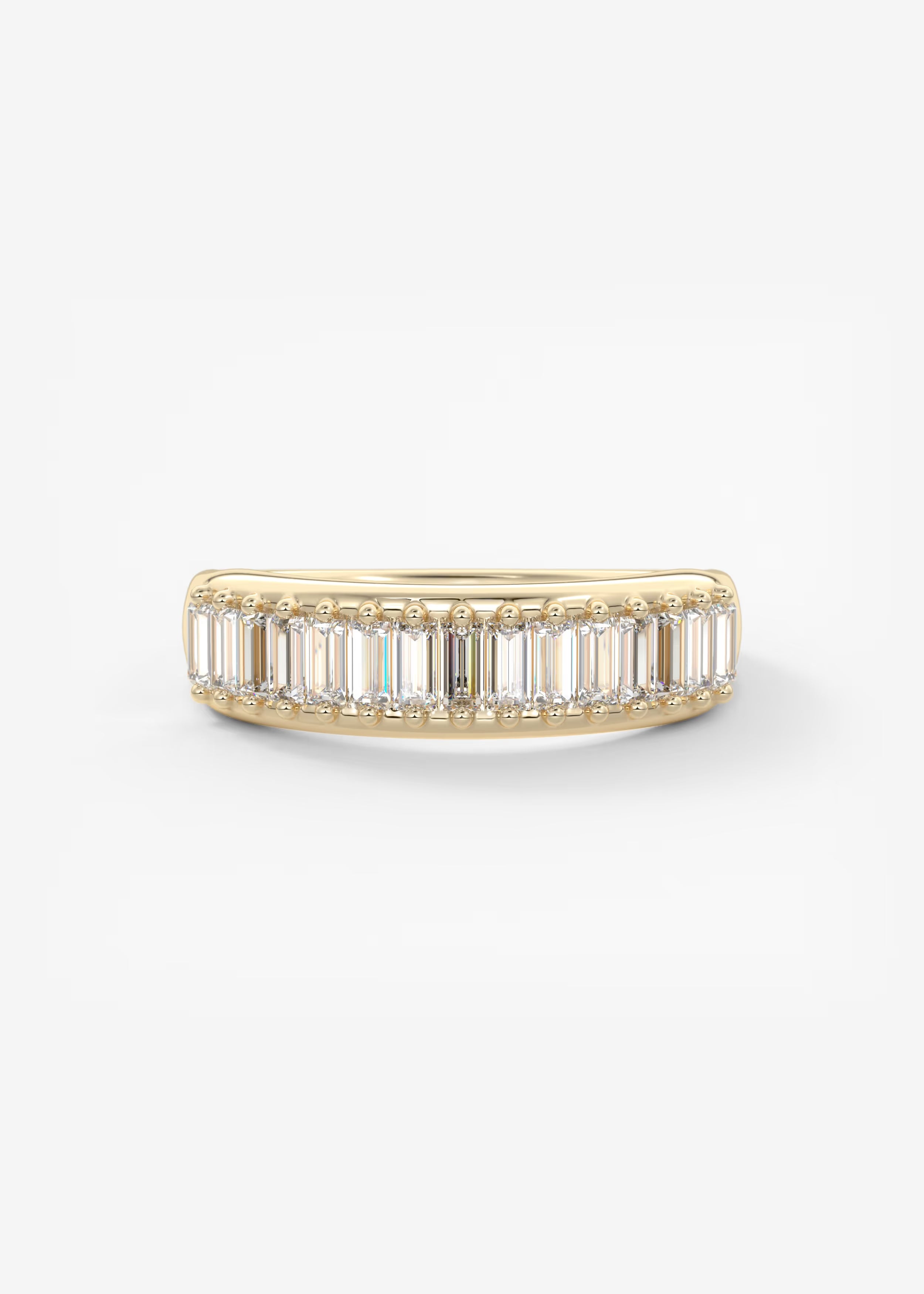 Gold Full Eternity Band with Vertical Baguette‑Cut Lab‑Grown Diamonds in Sleek Channel Design