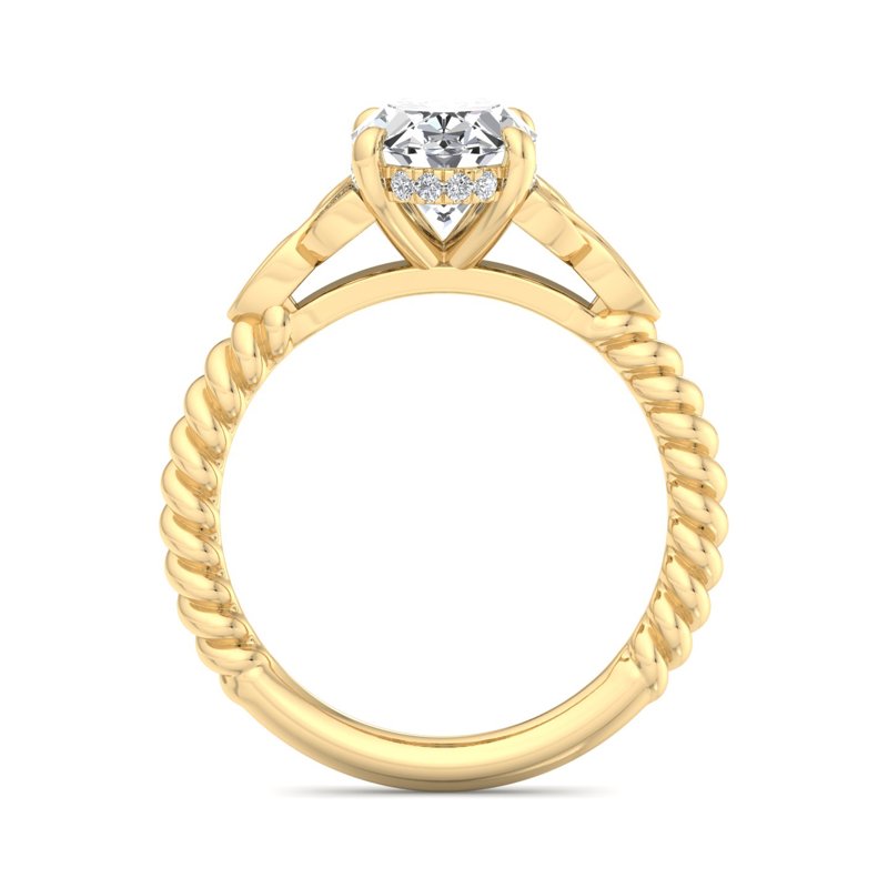 Twisted Vine Artisan Oval Lab Grown Diamond Center Engagement Ring