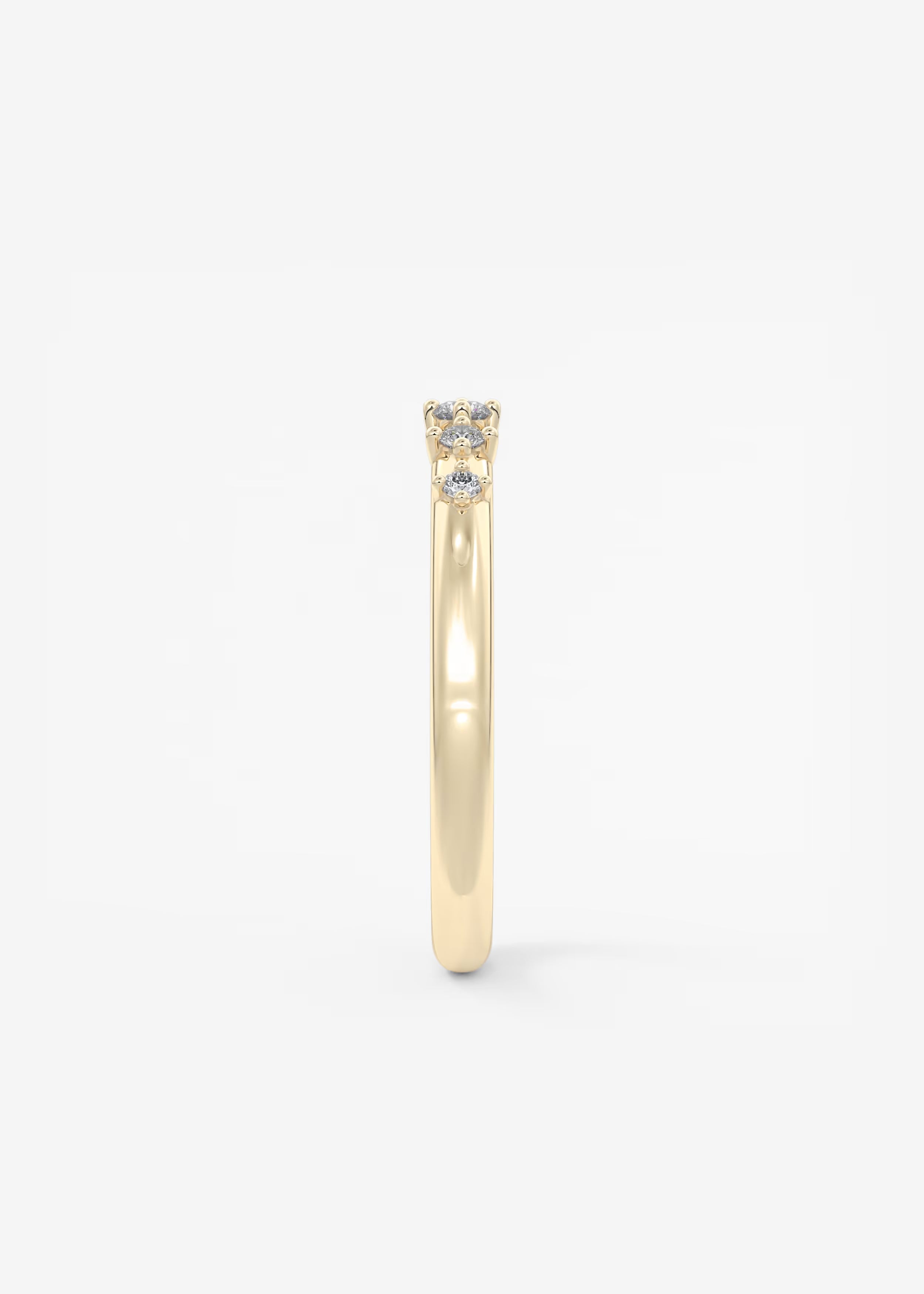 Gold Band with Evenly Spaced Round Lab‑Grown Diamond Accents