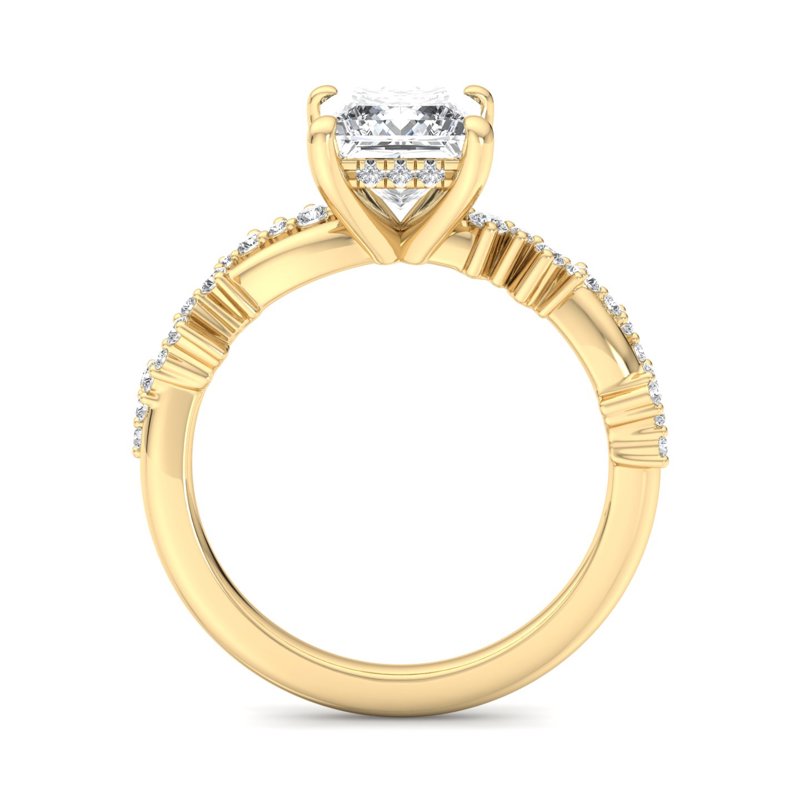 Classic Sparkle Pavé Princess Lab Grown Diamond Center Engagement Ring