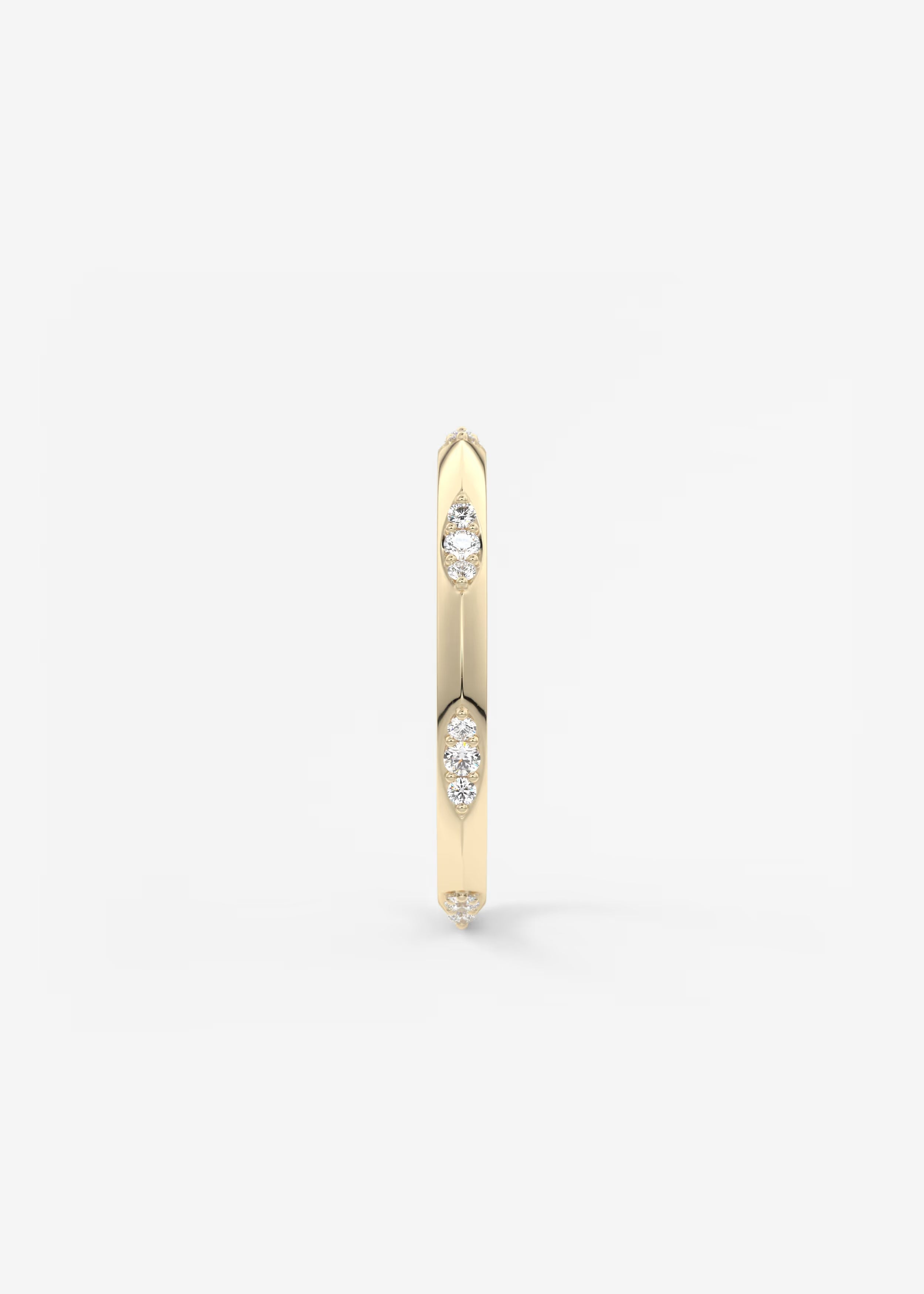 Gold Band with Marquise‑Set Lab Diamonds