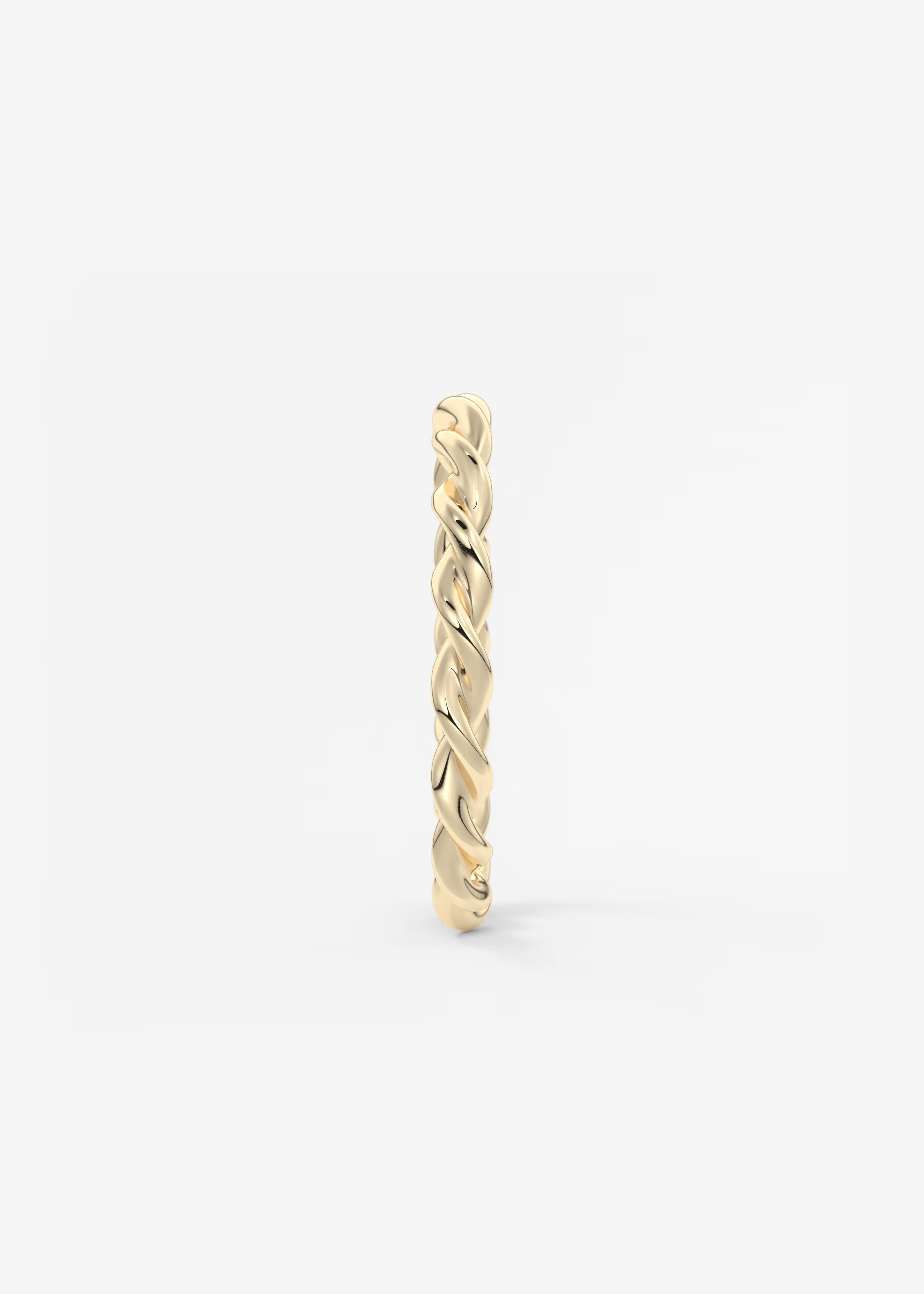 Polished Gold Rope‑Twist Band with Interwoven Spiral Design