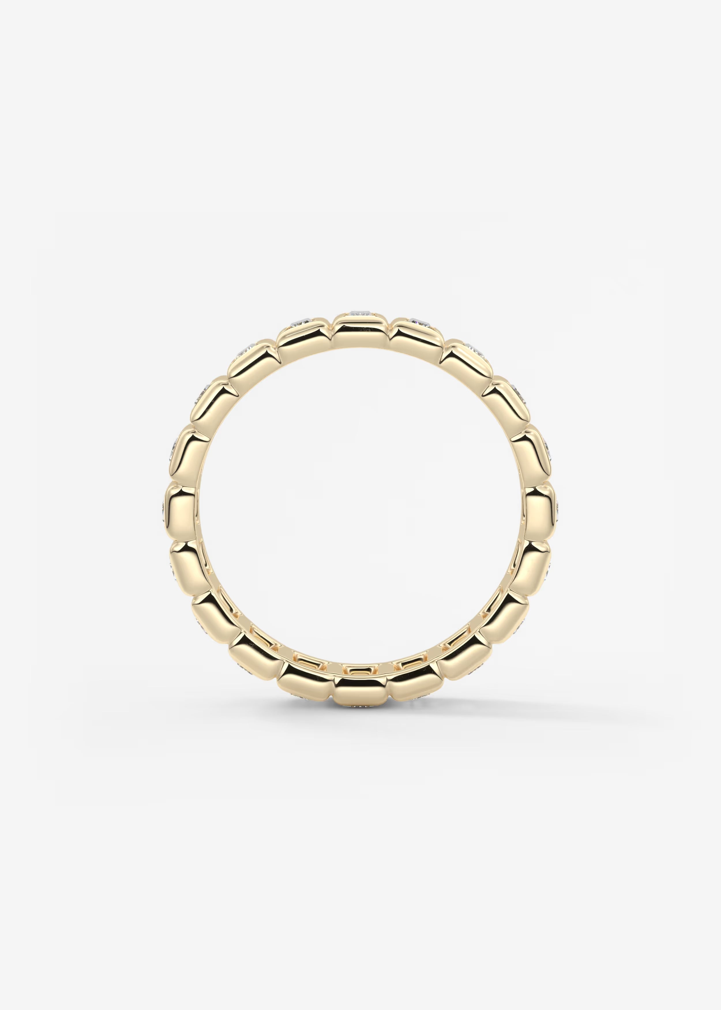 Gold Full Eternity Band with Vertical Emerald‑Cut Lab Diamonds