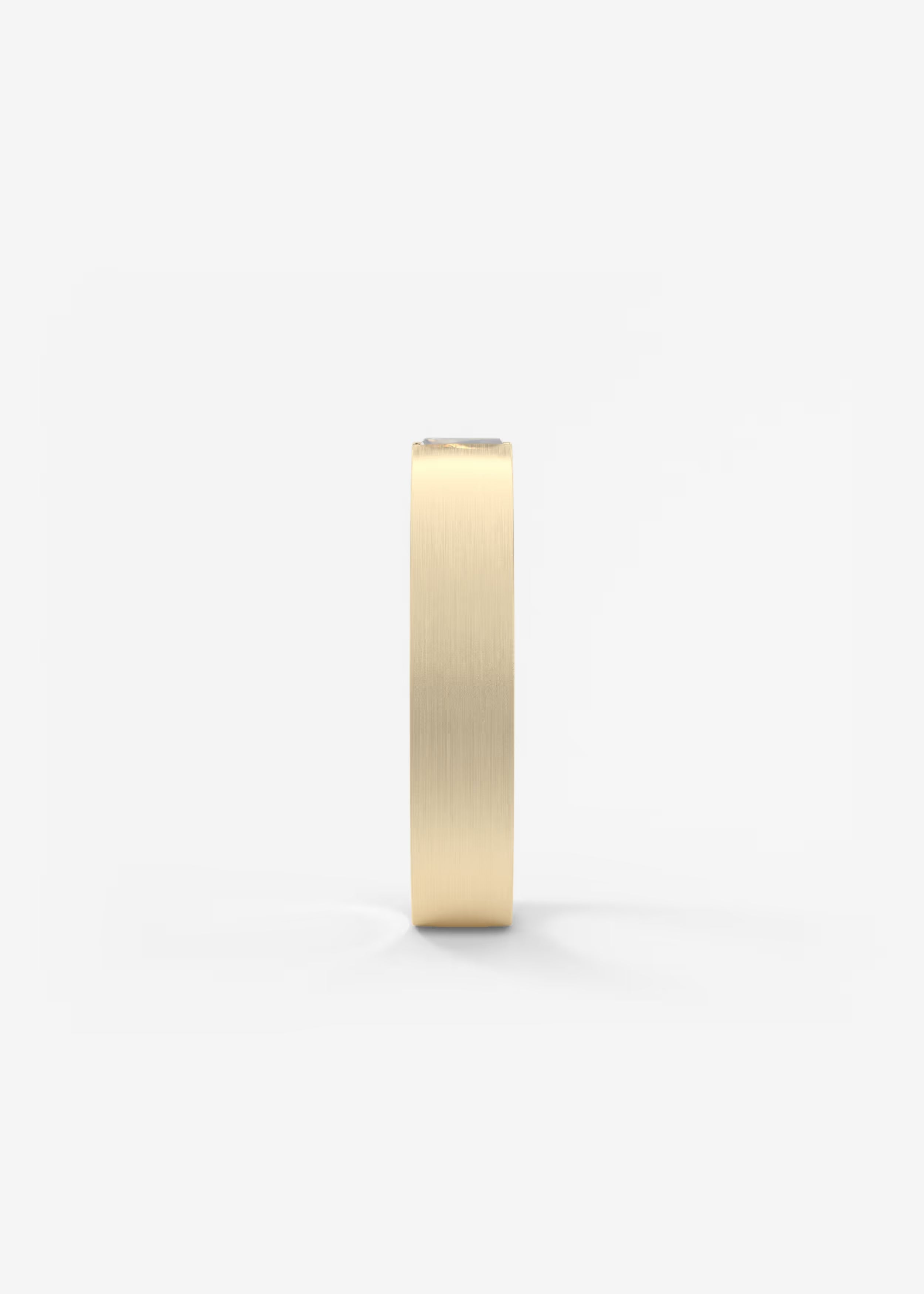 Matte Gold Wide Band with Vertical Baguette‑Cut Lab‑Grown Diamond Accent