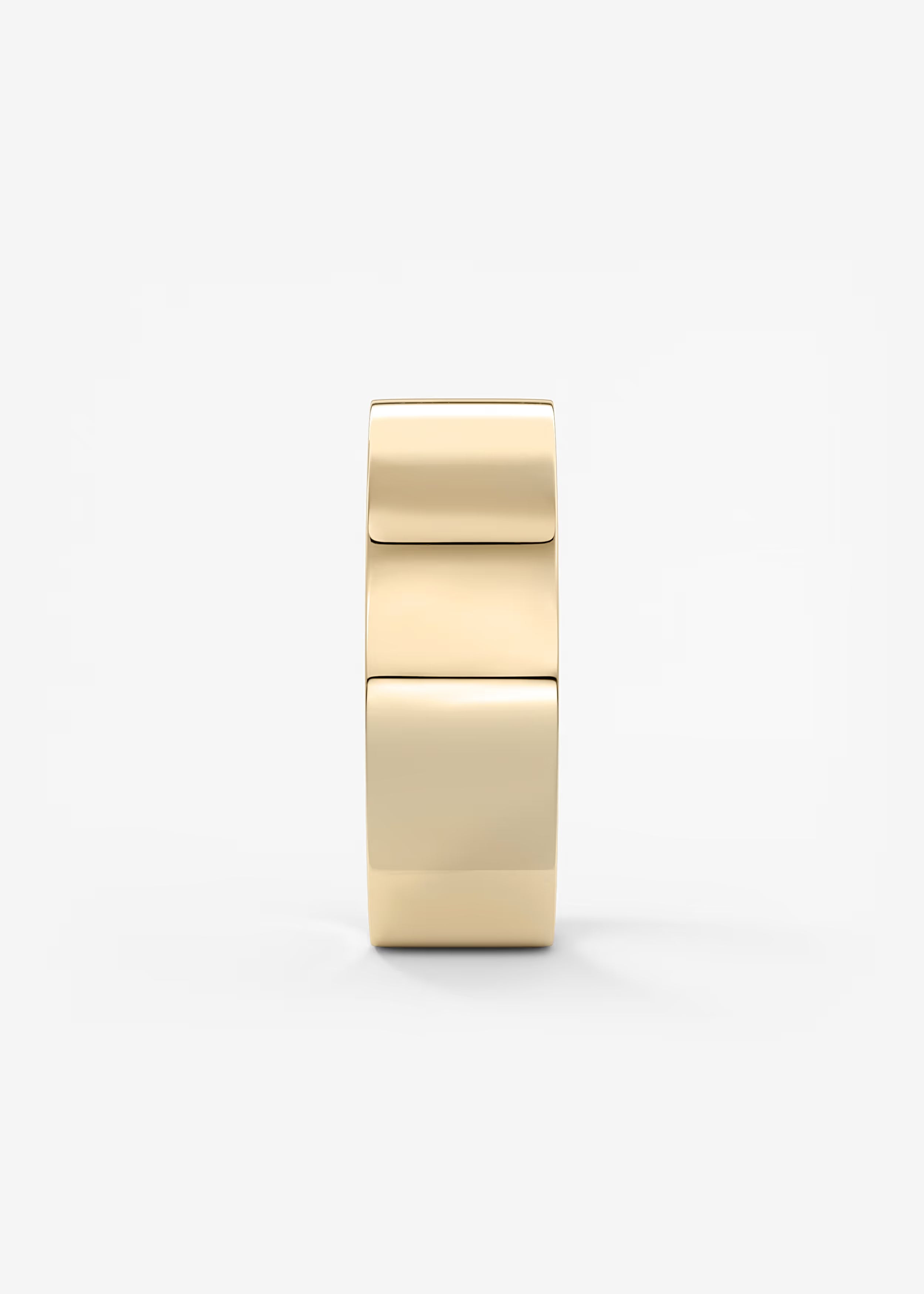 Polished Wide Gold Band in Solid Metal