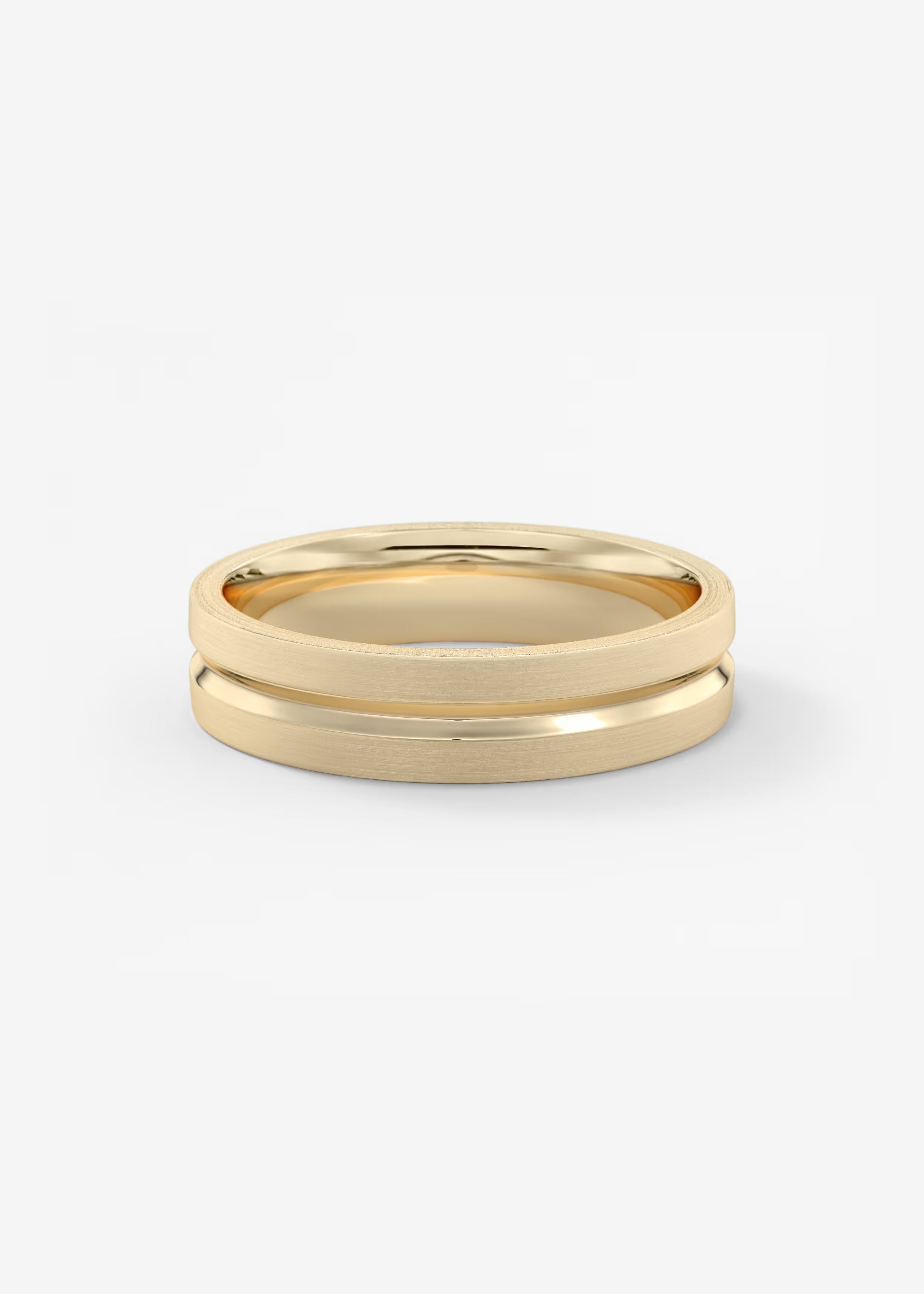 Matte and Polished Gold Stacking Bands in Minimalist Dual‑Finish Design