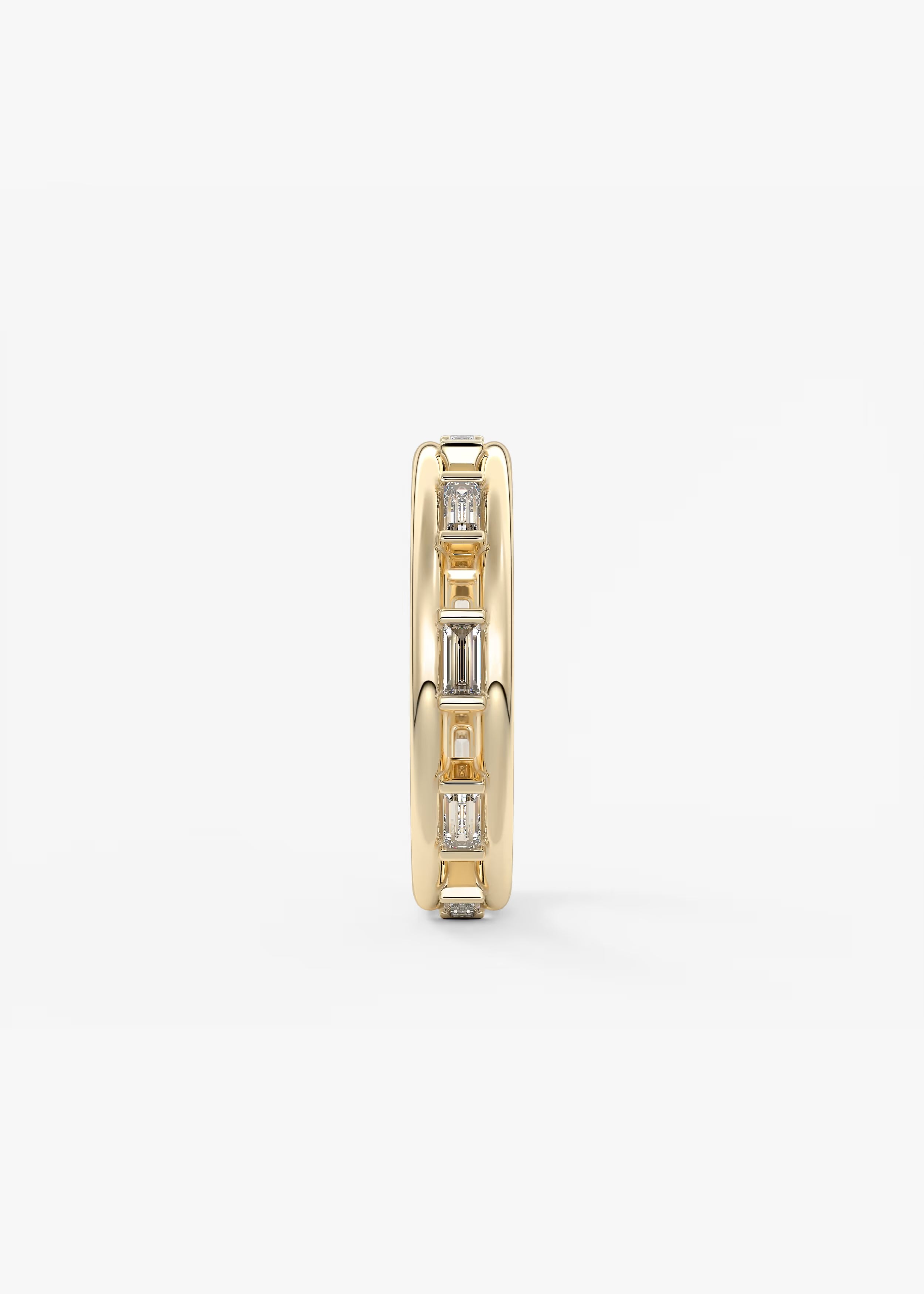 Gold Geometric Cutout Band with Square and Rectangular Lab‑Grown Diamond Insets