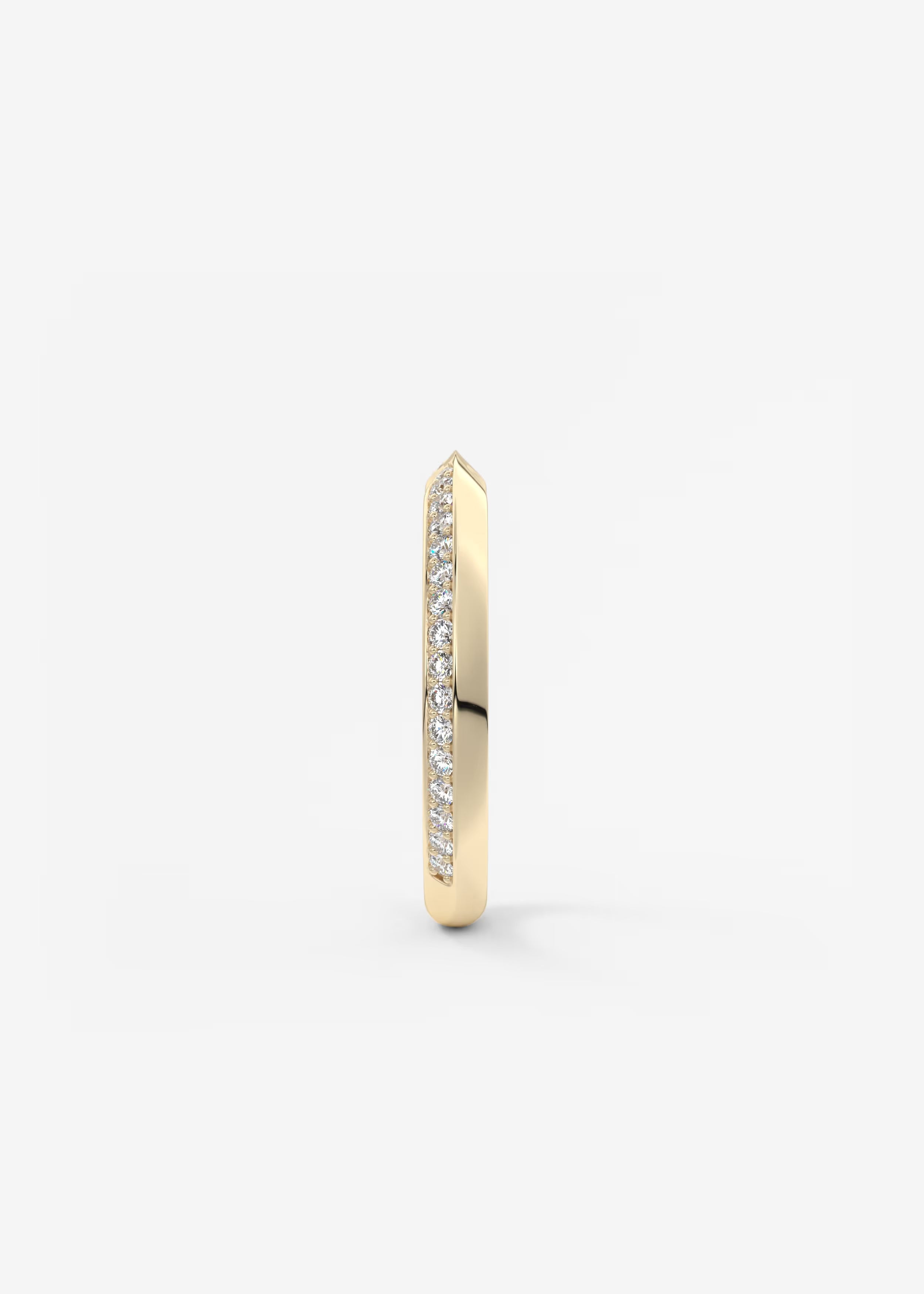 Gold Wave Diamond Band with Lab‑Grown Round Accents