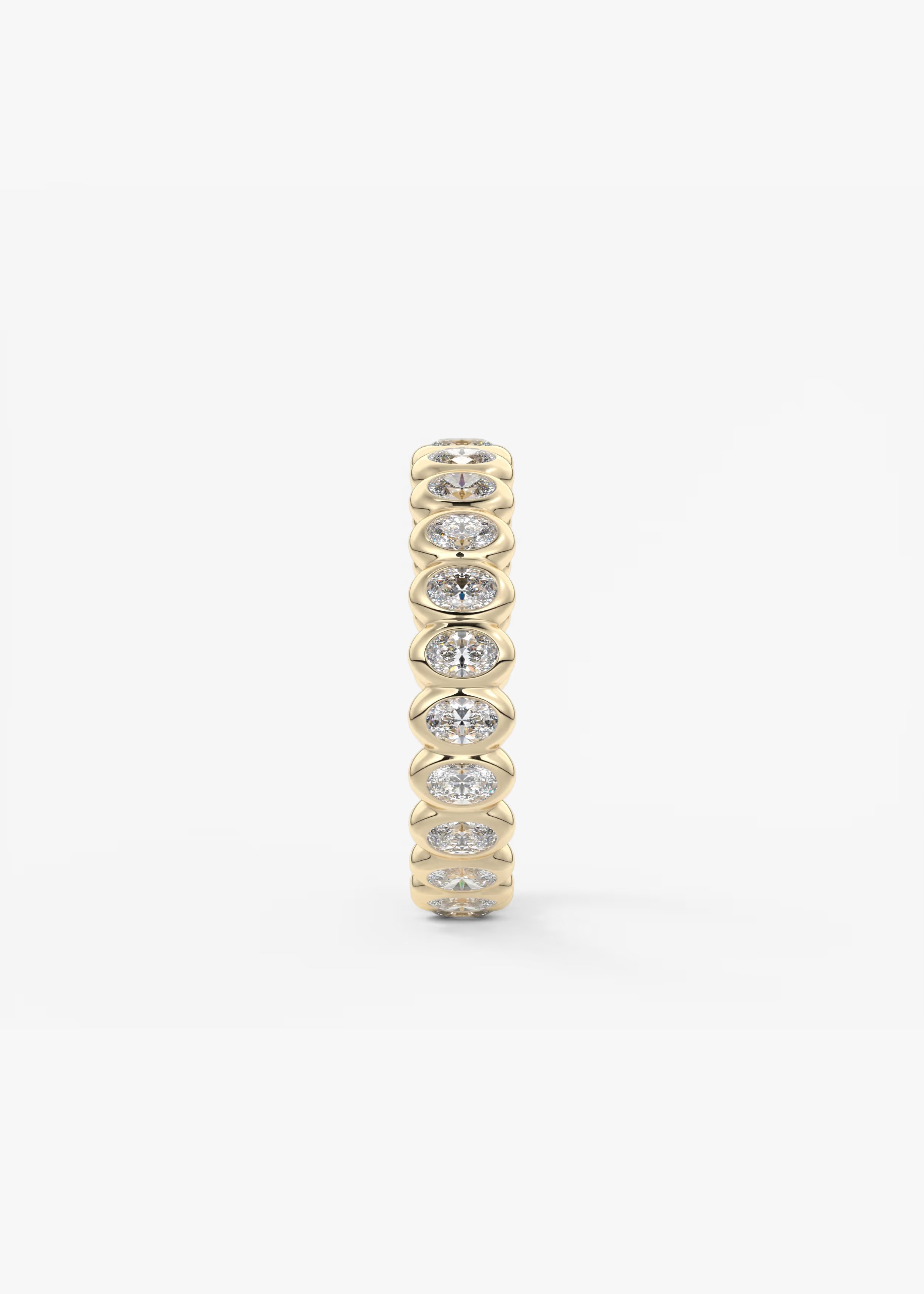 Gold Full Eternity Band with Oval Bezel‑Set Lab‑Grown Diamonds