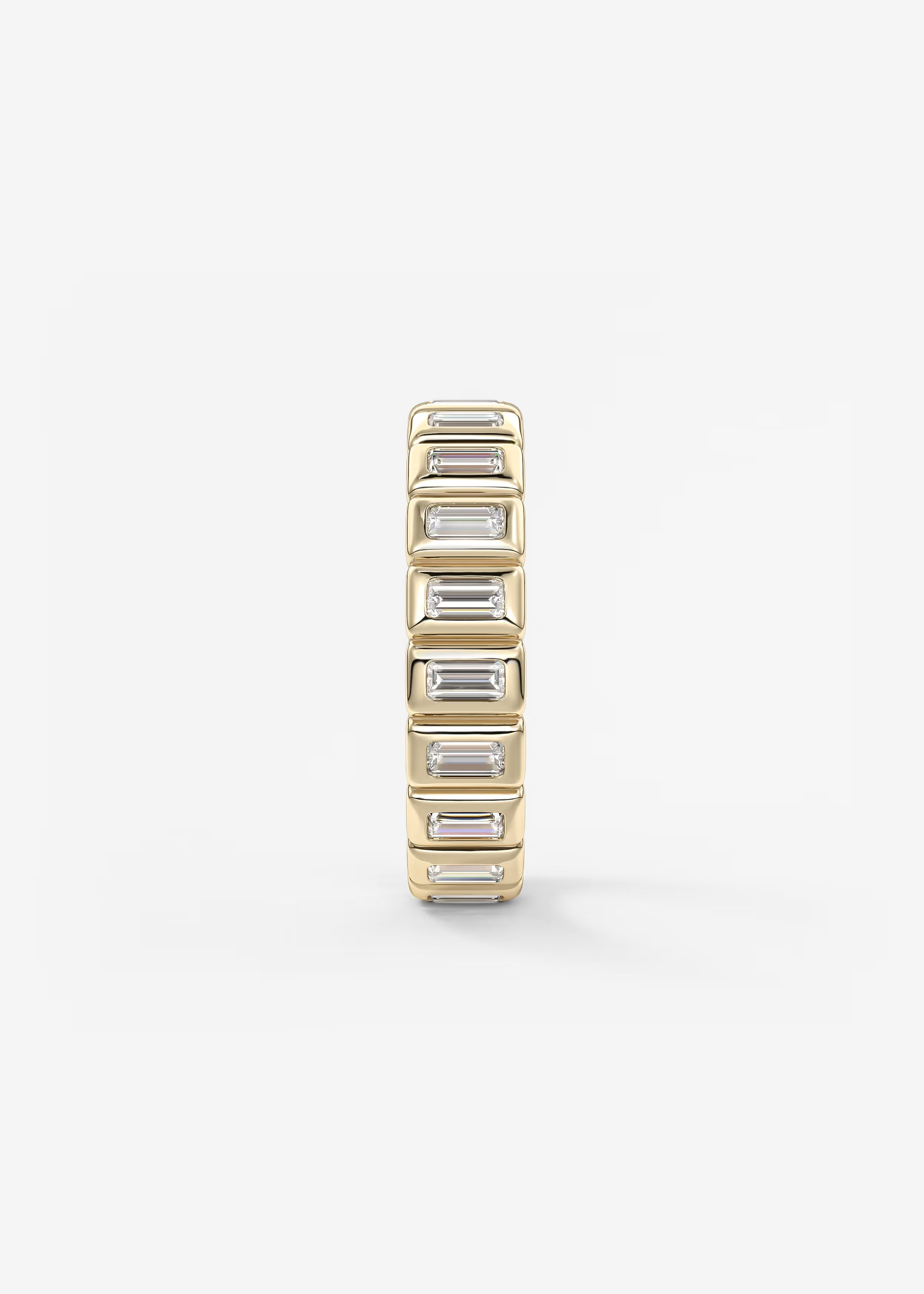 Gold Full Eternity Band with Vertical Emerald‑Cut Lab Diamonds