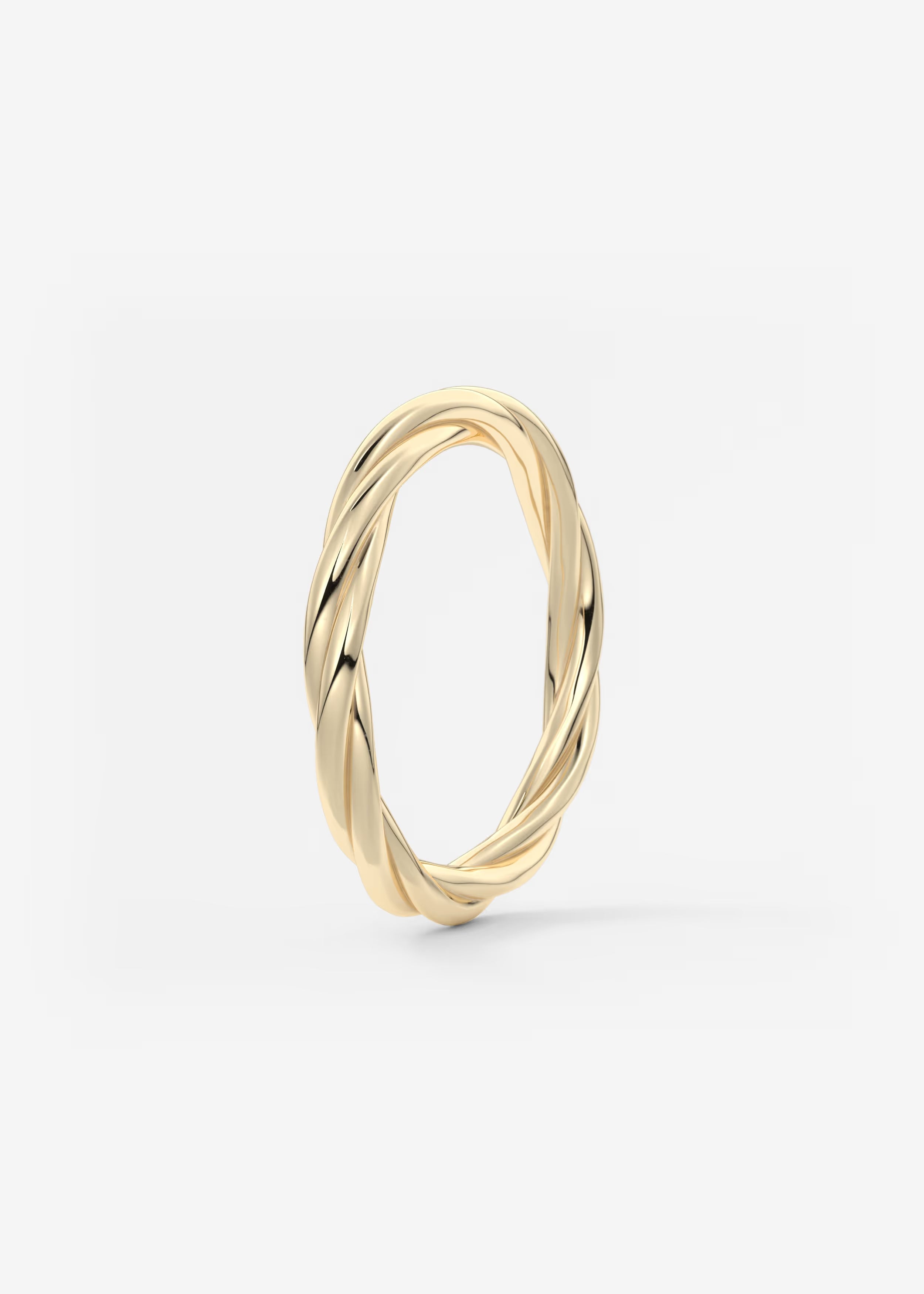 Polished Gold Interwoven Band with Twisted Openwork Design