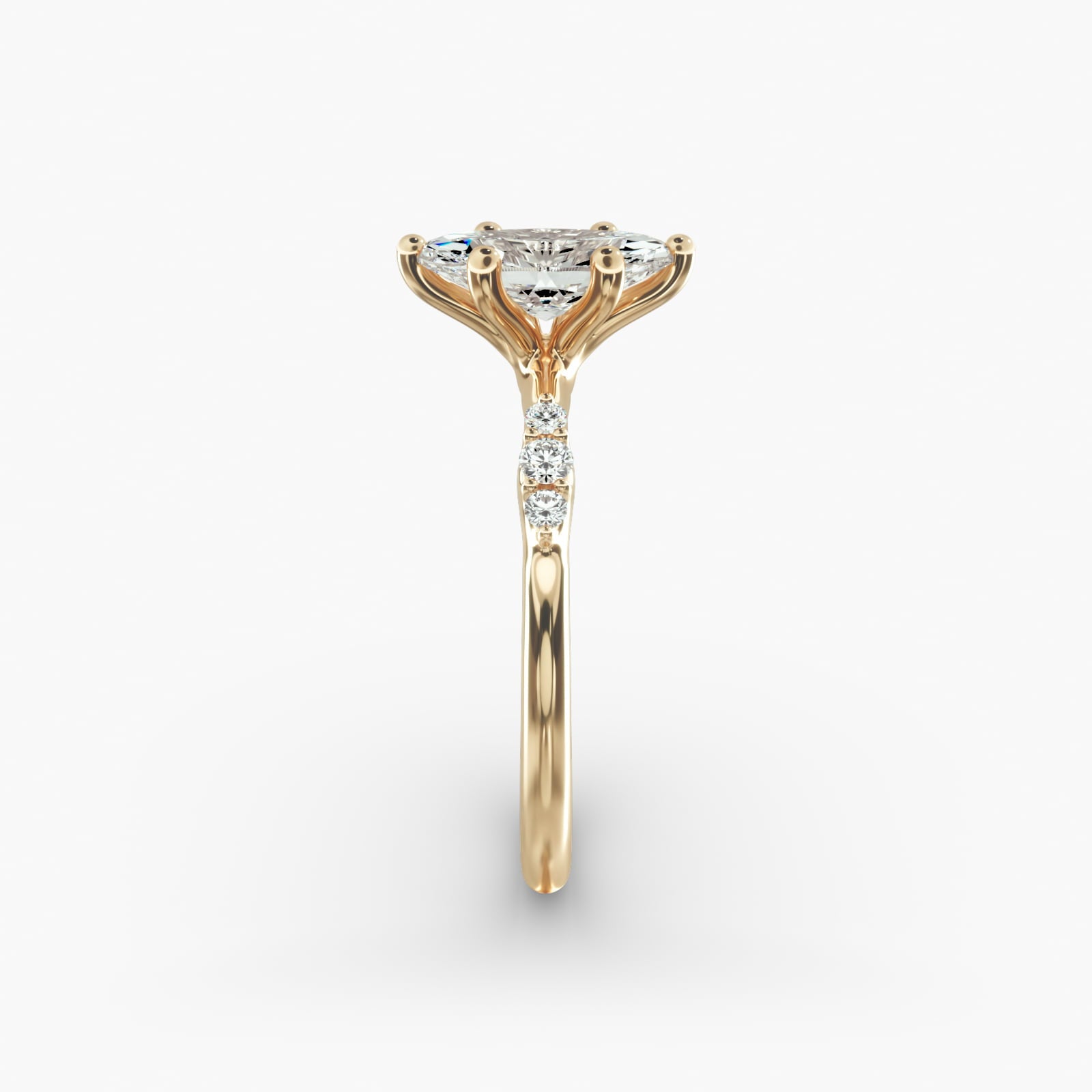 Graduated Sparkle Marquise Lab Grown Diamond Center Engagement Ring