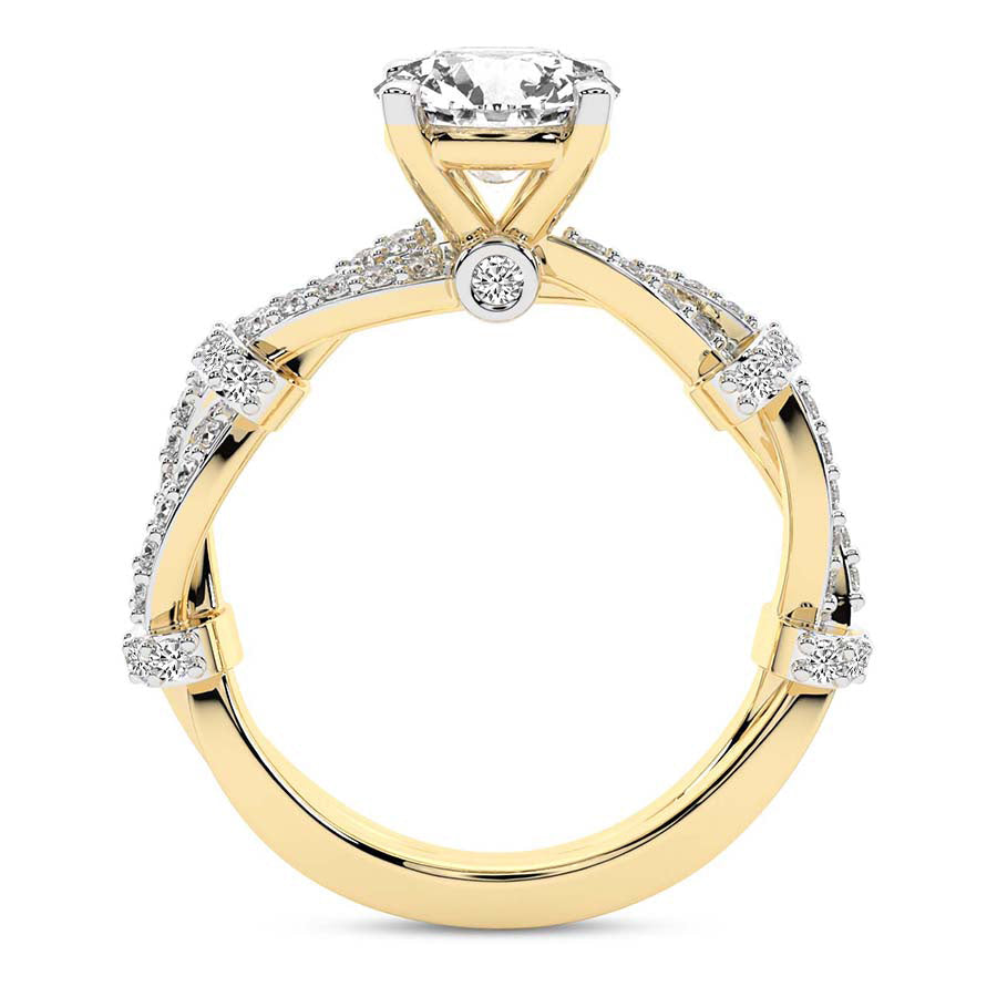Twisted Brilliance Dual-Tone marquise Lab Grown Diamond Center Engagement Ring