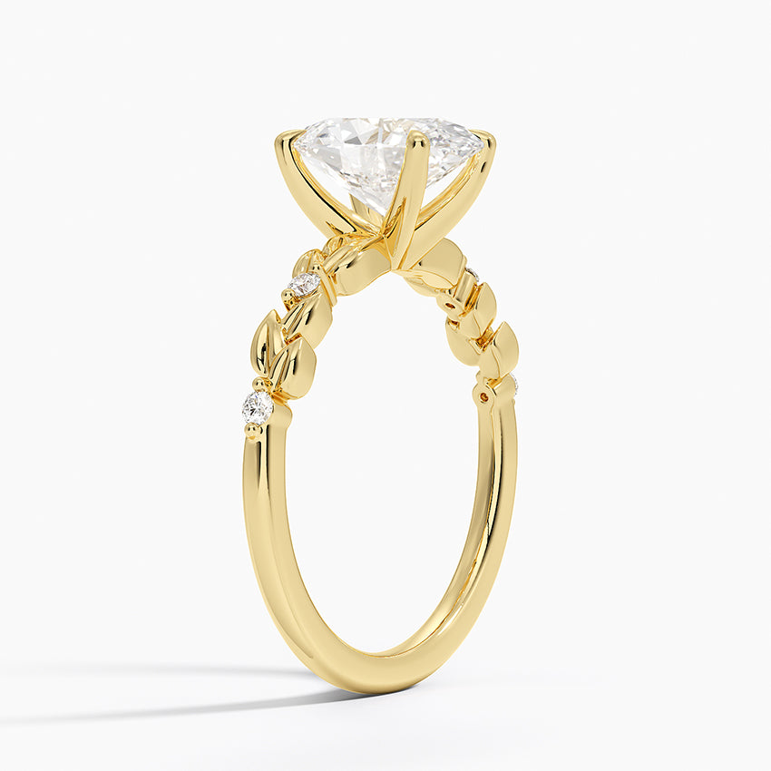 Vine Bloom Milgrain Oval Lab Grown Diamond Center Engagement Ring