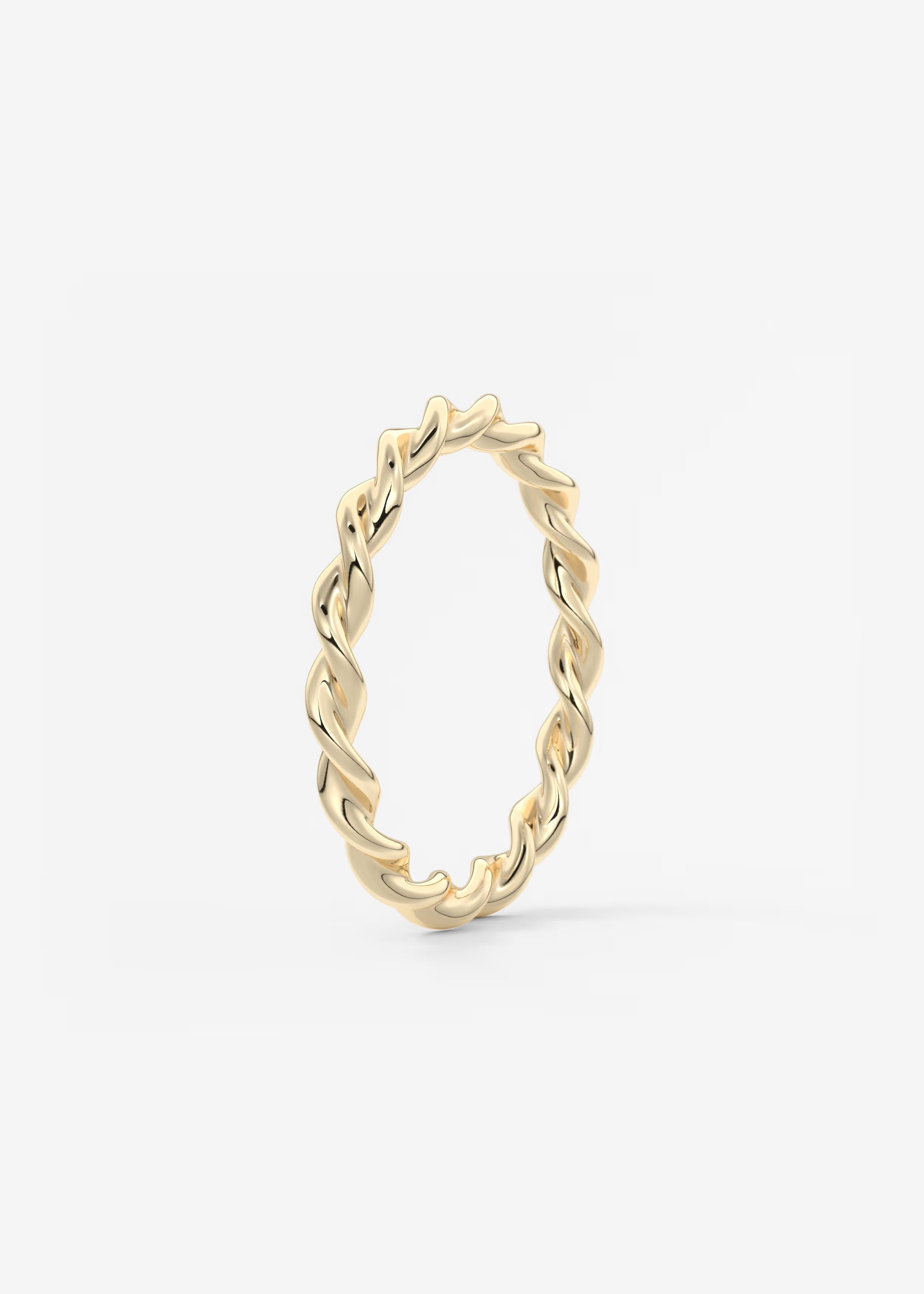 Polished Gold Rope‑Twist Band with Interwoven Spiral Design