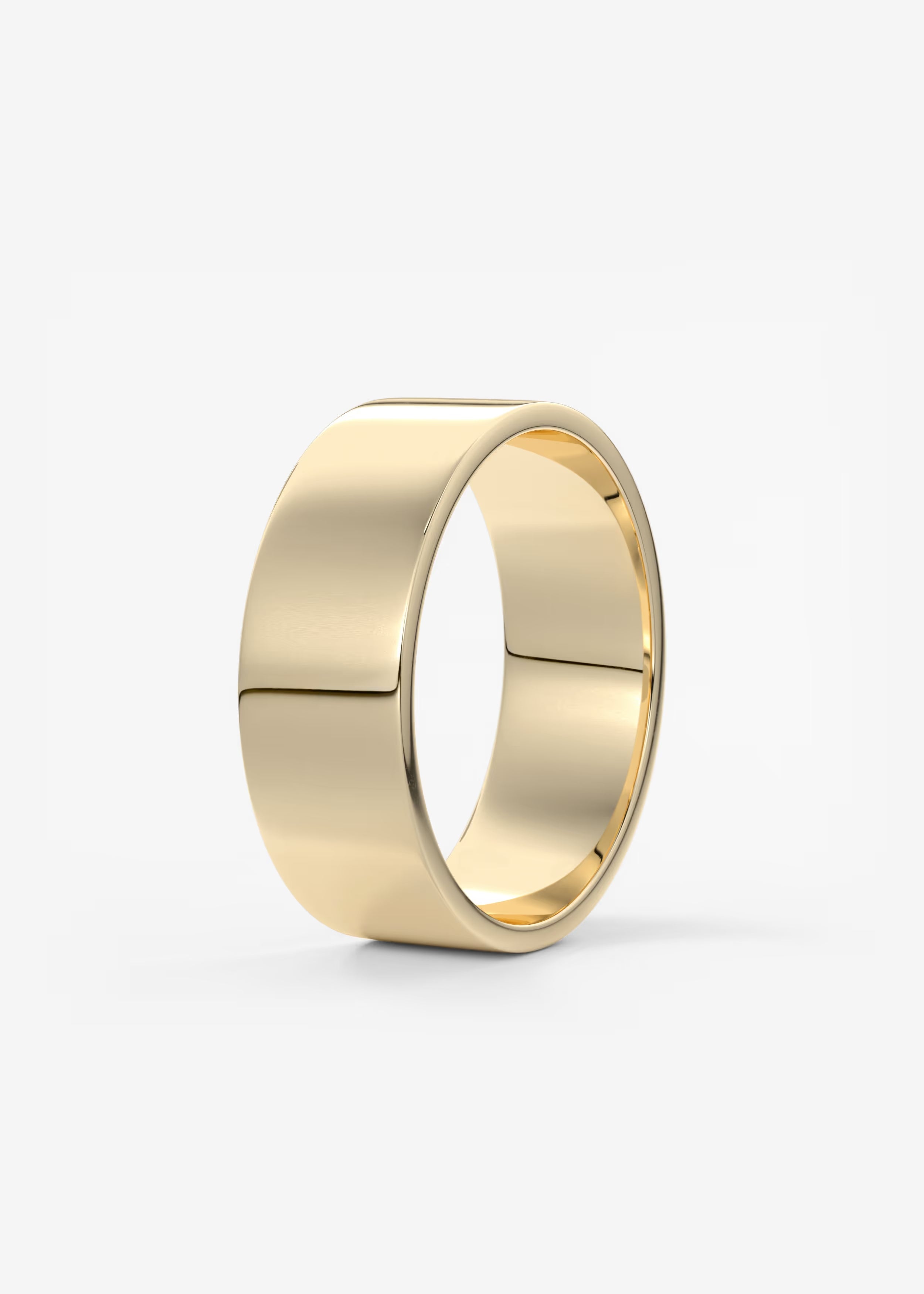 Polished Wide Gold Band in Solid Metal