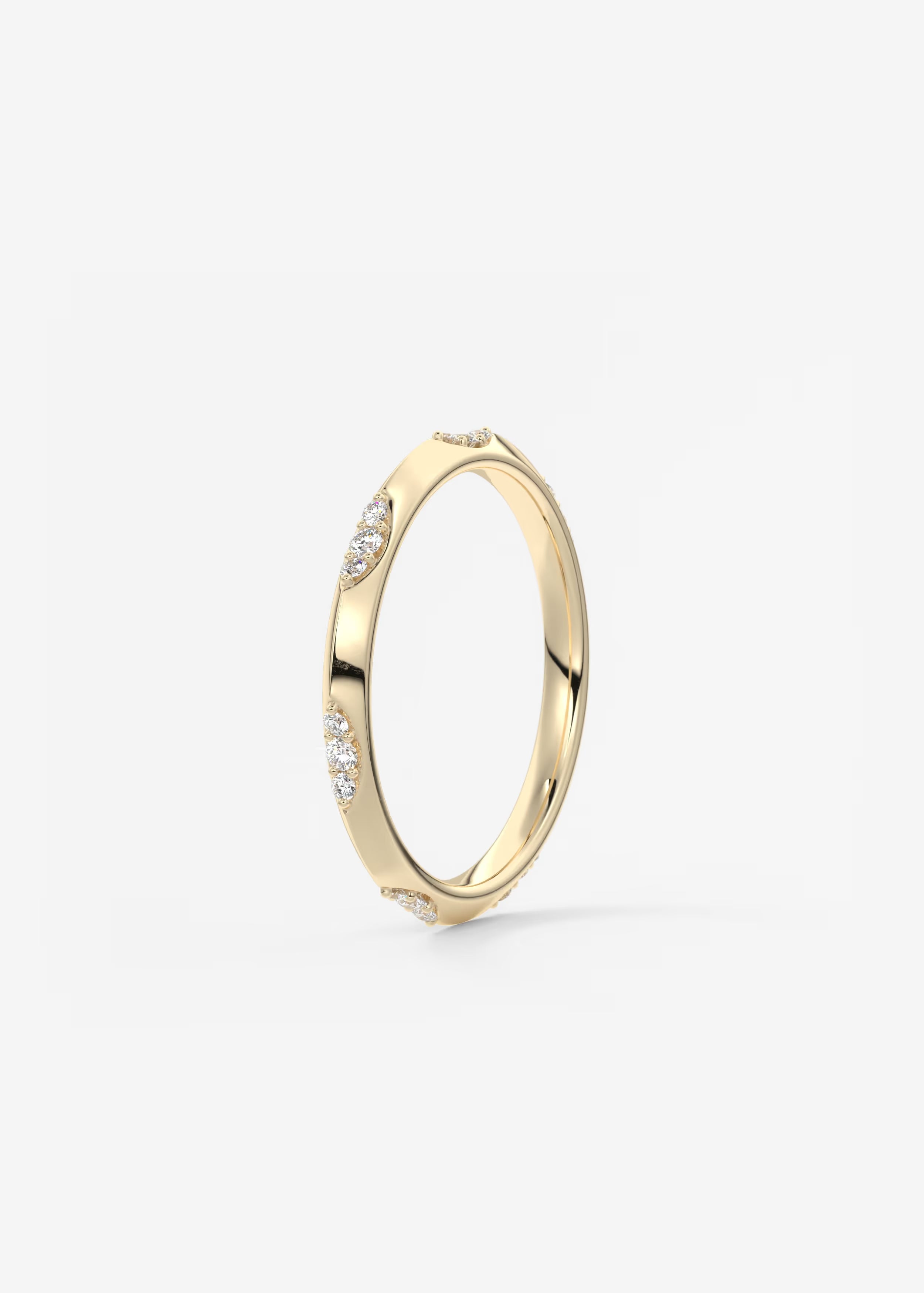 Gold Band with Marquise‑Set Lab Diamonds