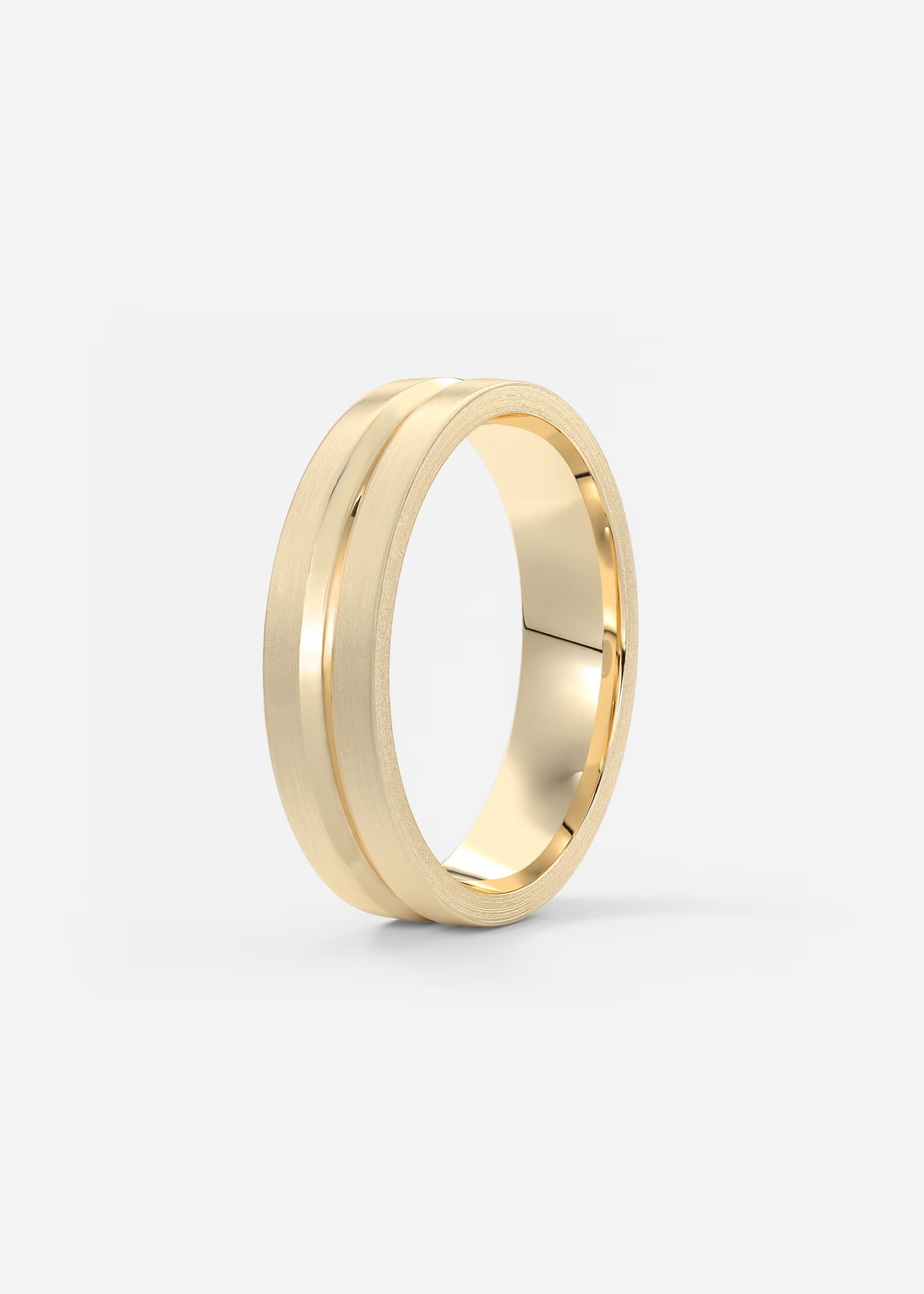 Matte and Polished Gold Stacking Bands in Minimalist Dual‑Finish Design