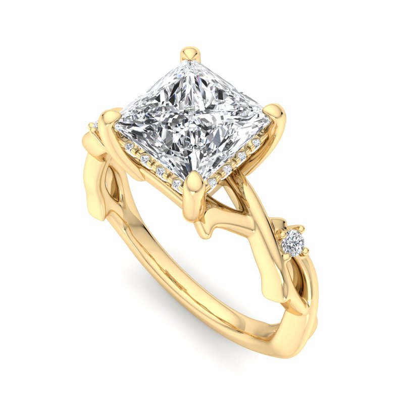 Intertwined Grace Princess Lab Grown Diamond Center Engagement Ring