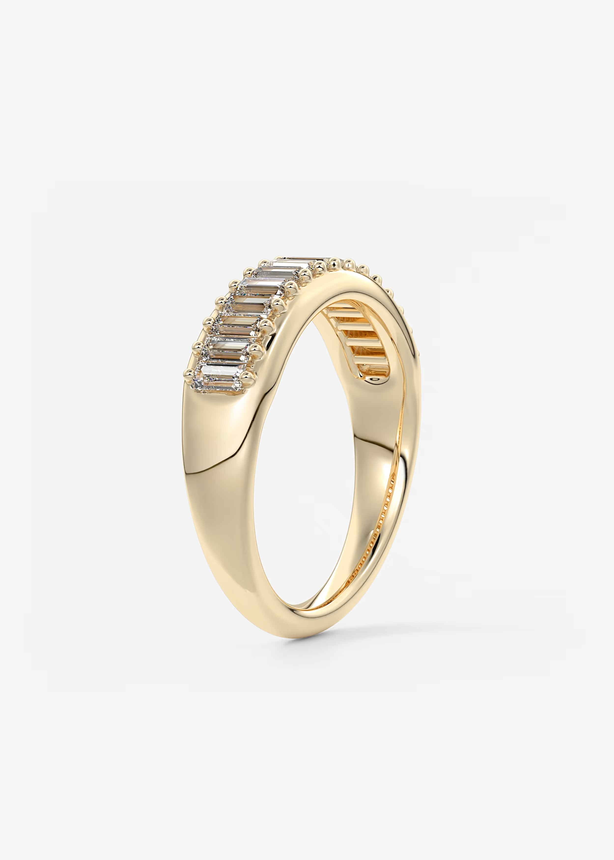 Gold Full Eternity Band with Vertical Baguette‑Cut Lab‑Grown Diamonds in Sleek Channel Design