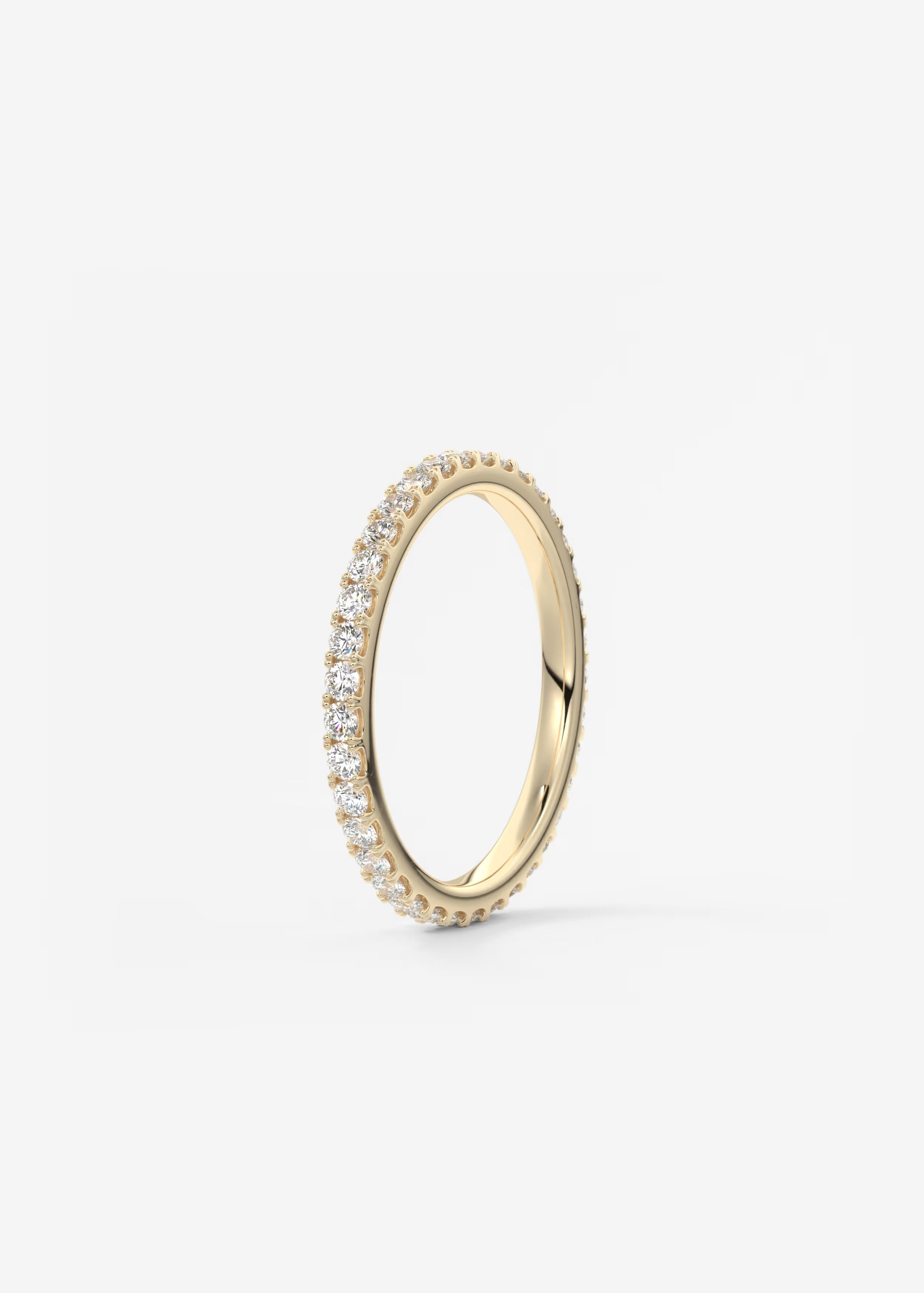 Gold Pavé Eternity Band with Full Circle Lab‑Grown Round Diamonds