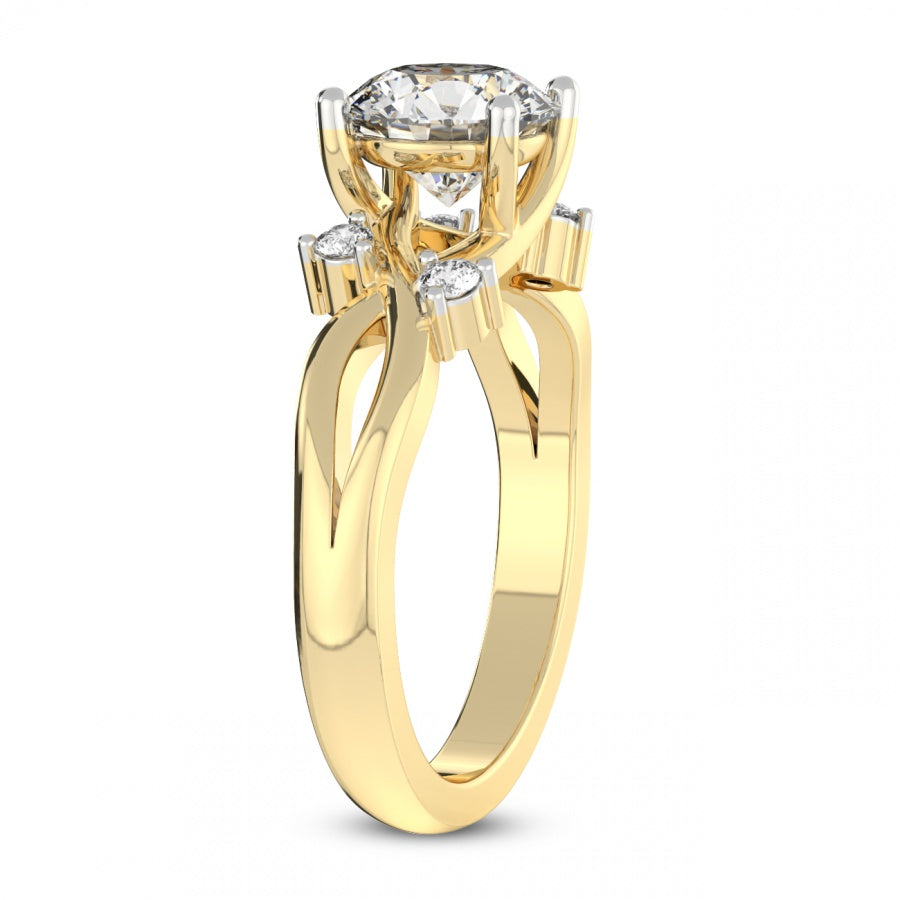 Twist Band Radiance pear Lab Grown Diamond Center Engagement Ring