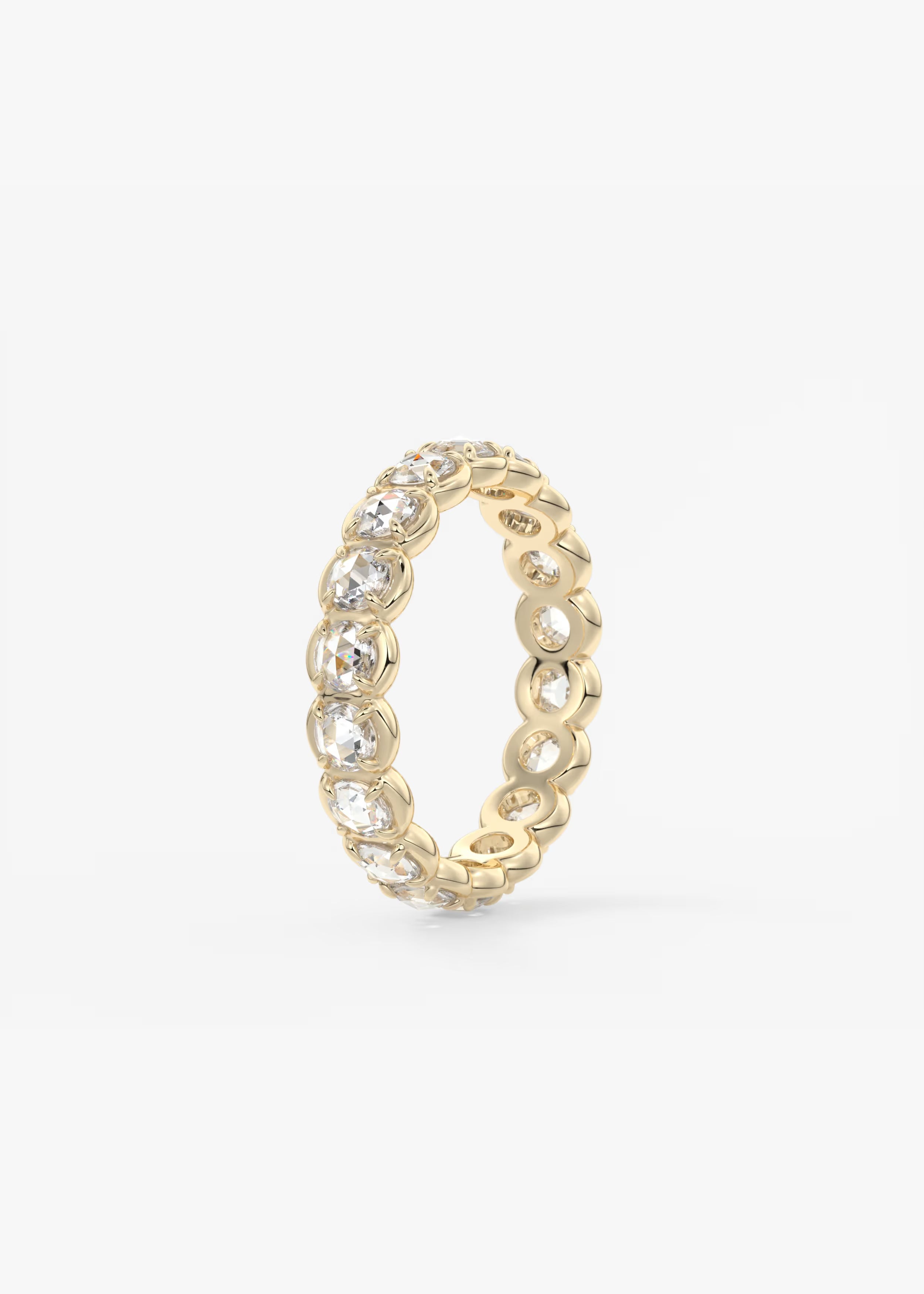 Gold Full Eternity Band with Oval Lab‑Grown Diamonds in Shared Prong Setting