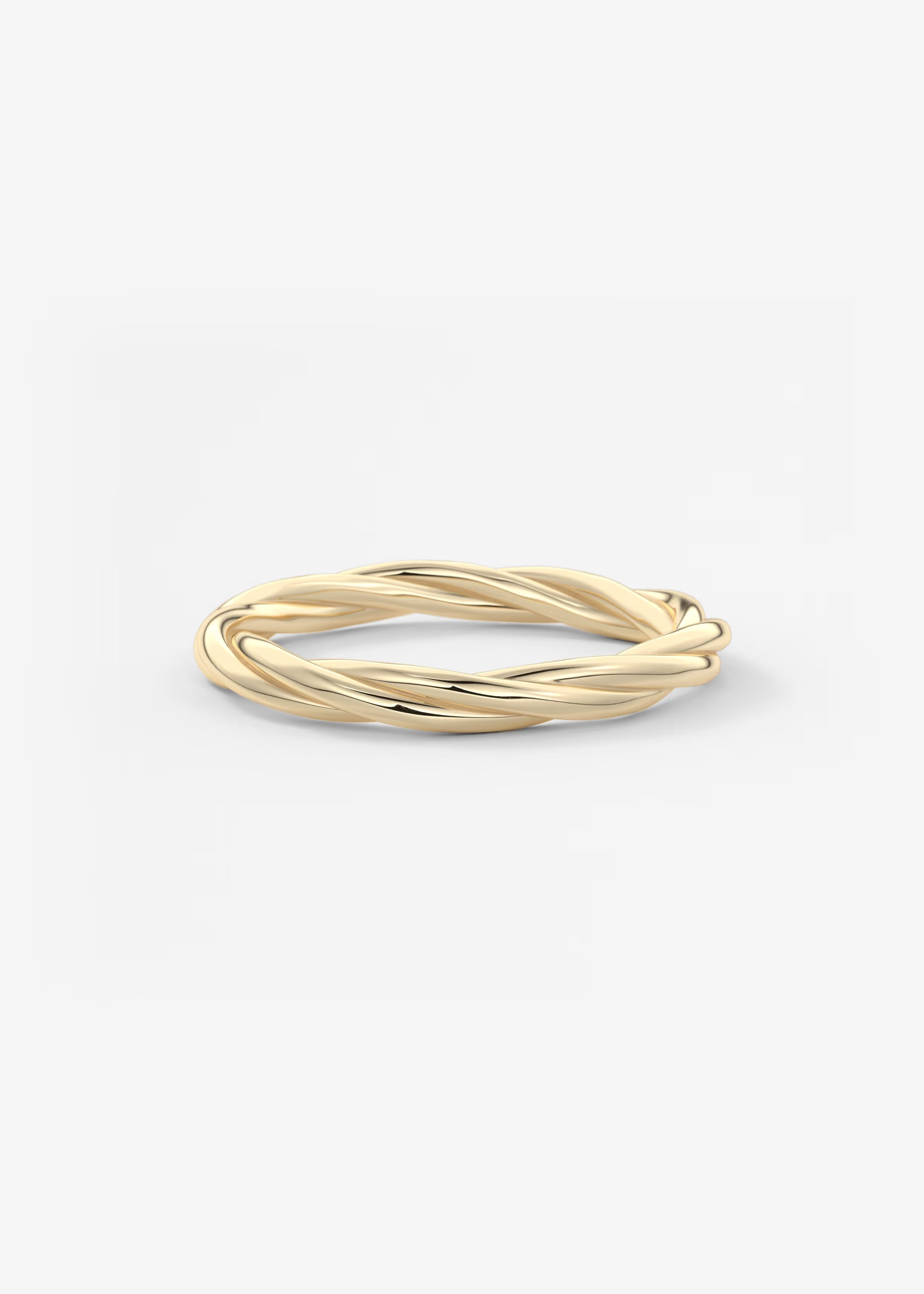Polished Gold Interwoven Band with Twisted Openwork Design