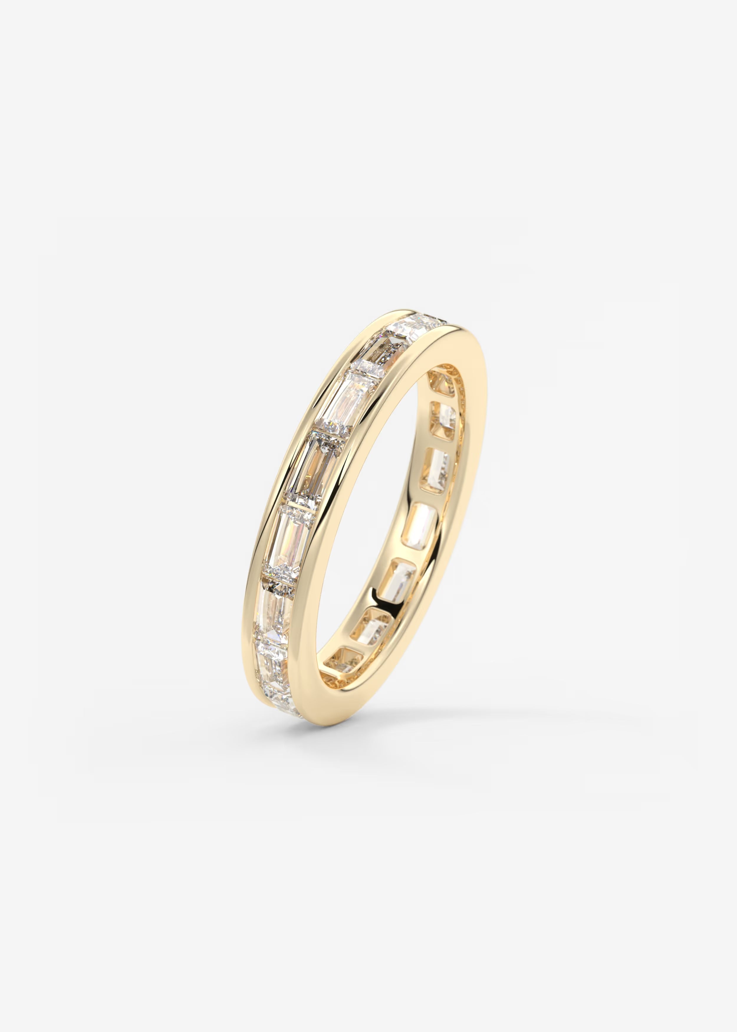 Baguette-Cut Full Eternity Band with Sleek Channel Setting