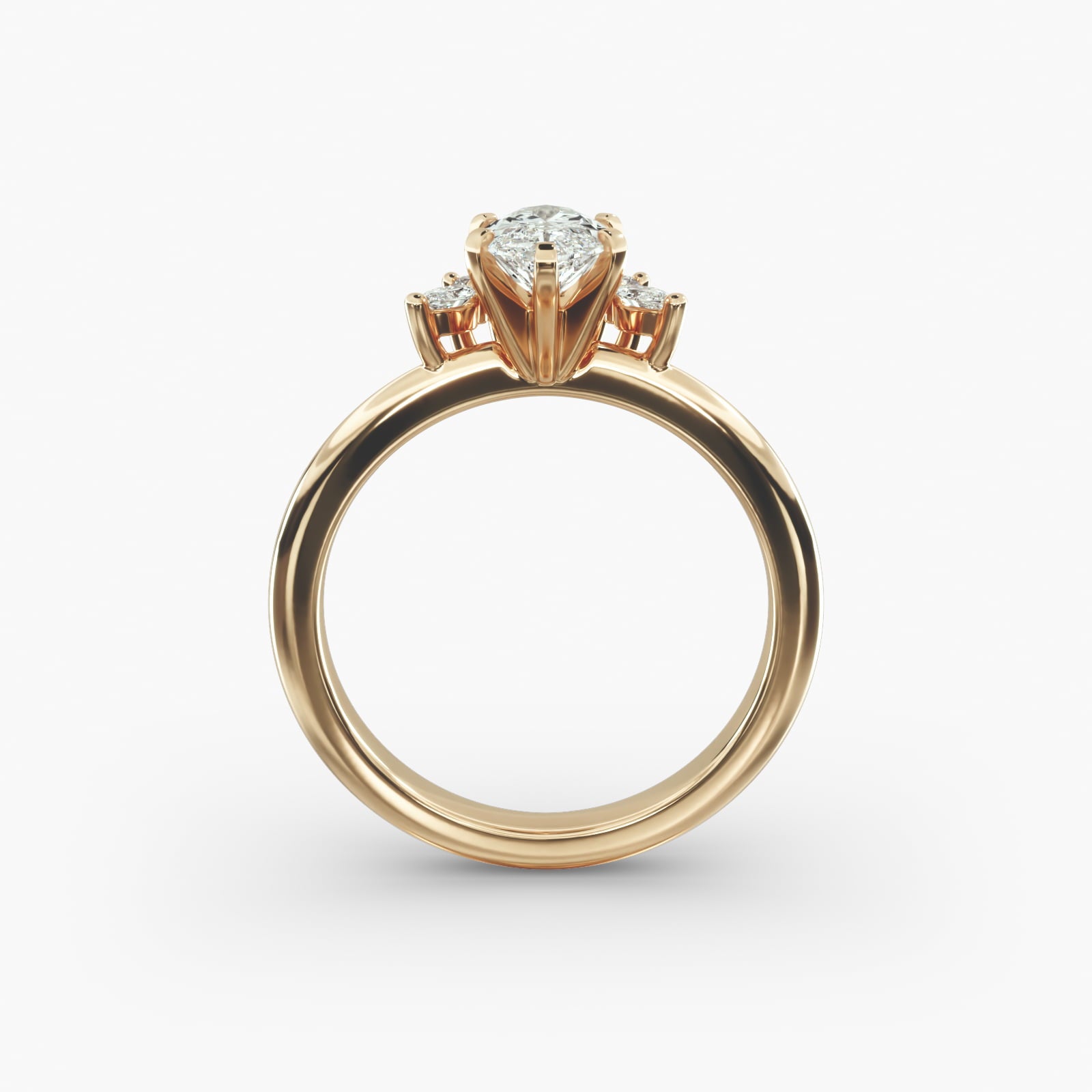 Crown Bloom Halo Marquise Lab Grown Diamond Center Engagement Ring