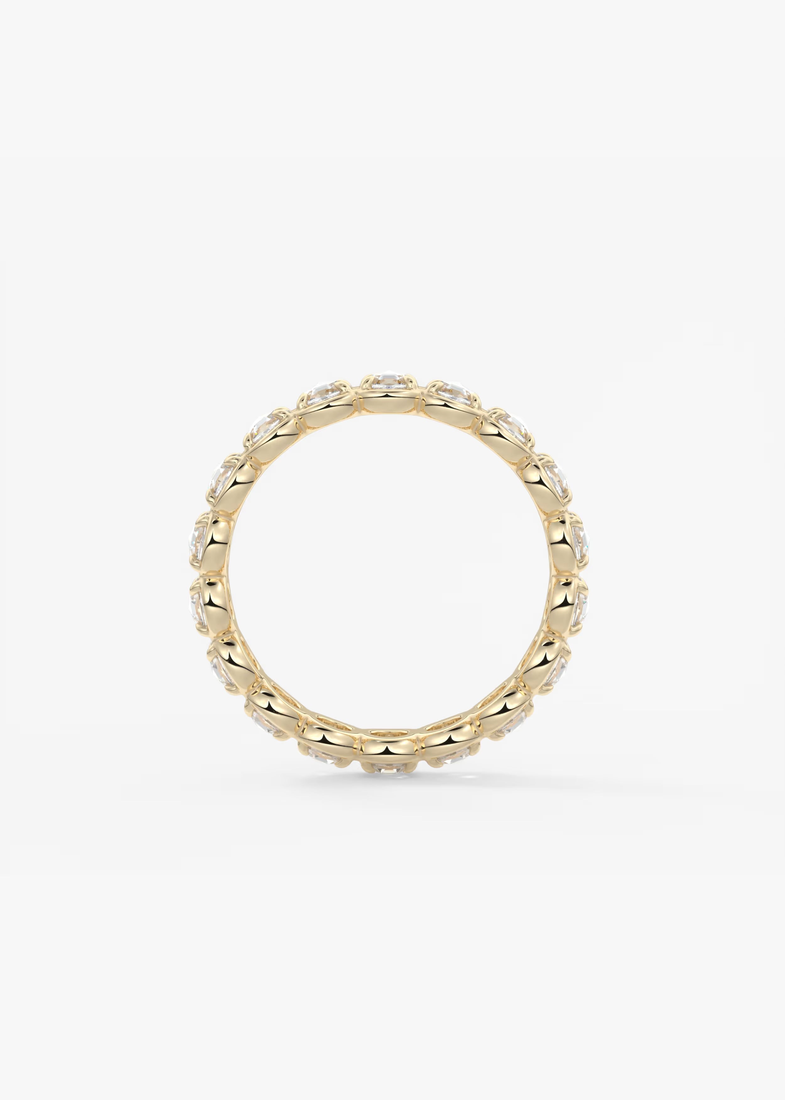 Gold Full Eternity Band with Oval Lab‑Grown Diamonds in Shared Prong Setting