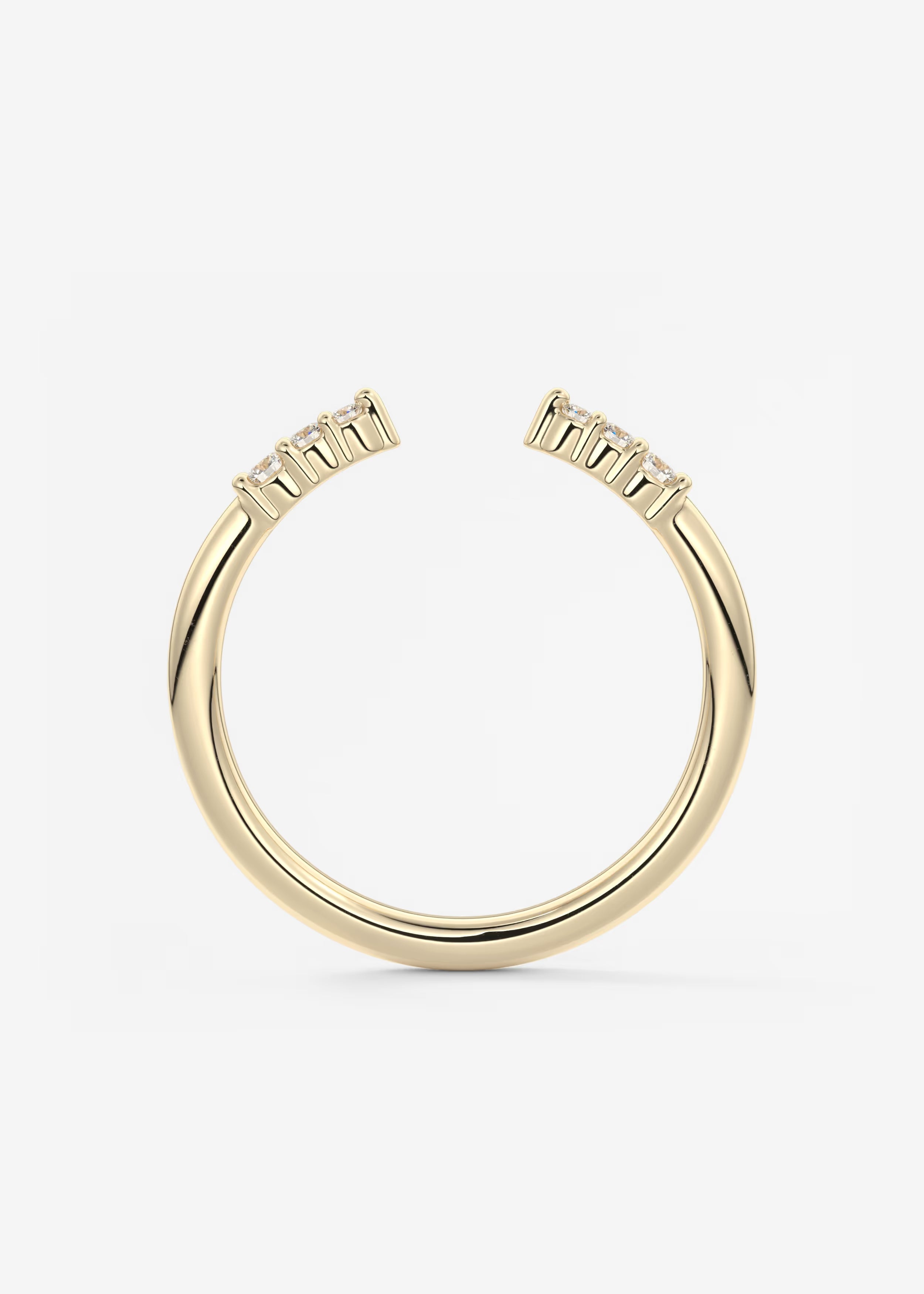 Open Gold Leaf‑Inspired Ring with Triple Round Lab‑Grown Diamond Accents