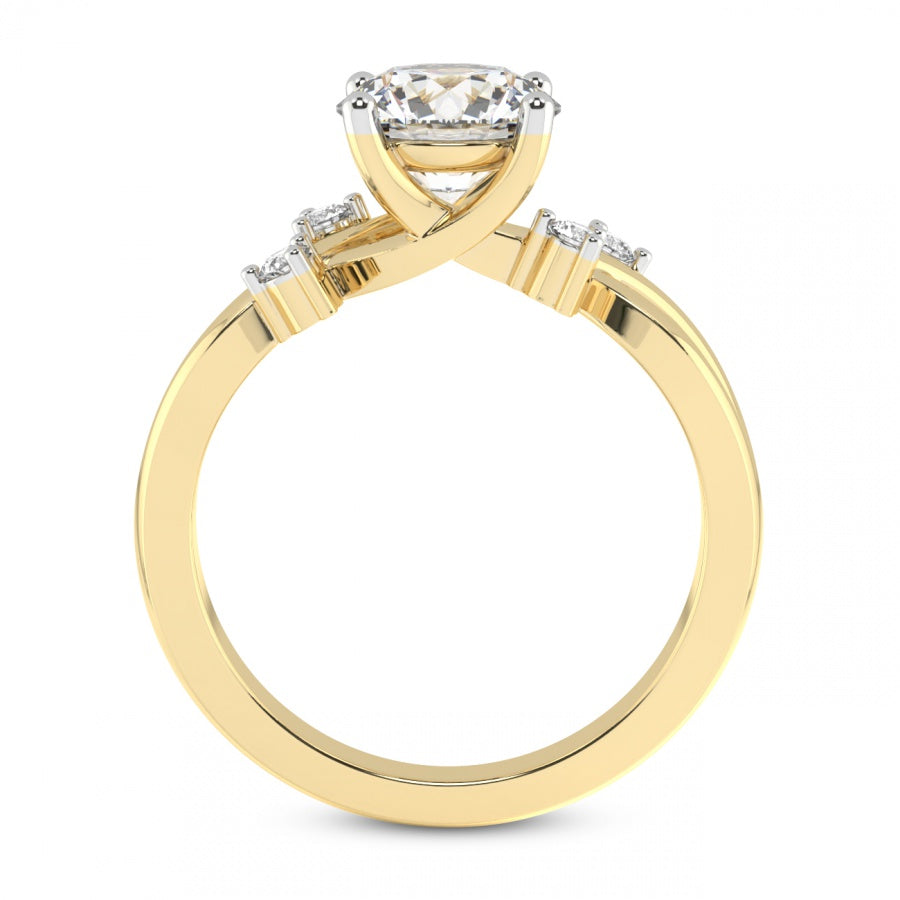 Twist Band Radiance pear Lab Grown Diamond Center Engagement Ring