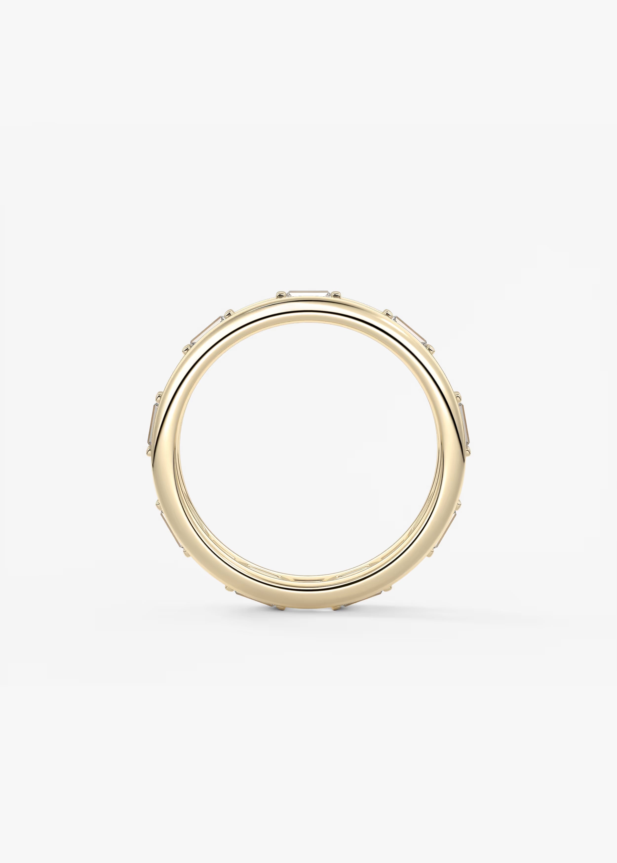 Gold Geometric Cutout Band with Square and Rectangular Lab‑Grown Diamond Insets