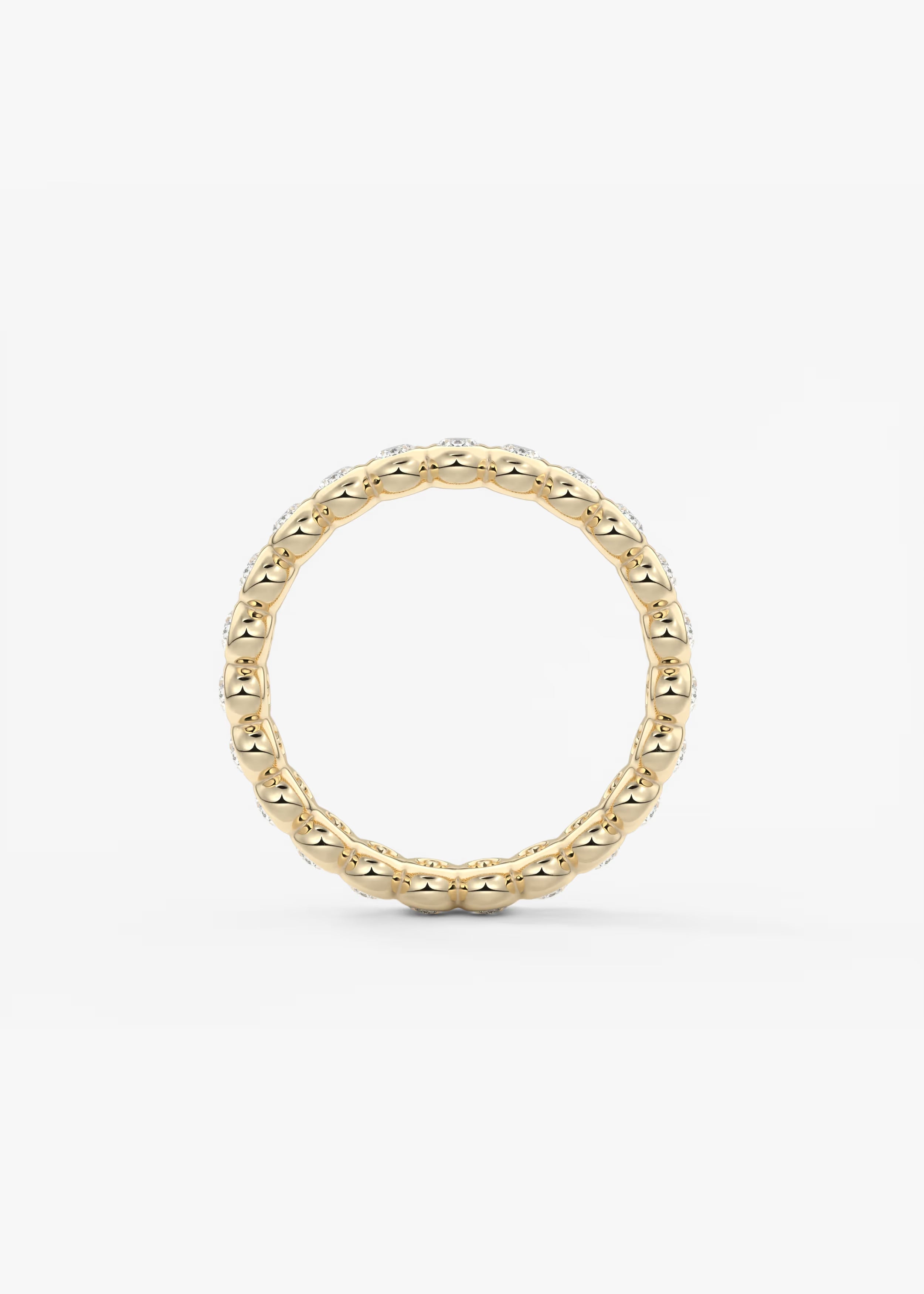 Gold Full Eternity Band with Oval Bezel‑Set Lab‑Grown Diamonds